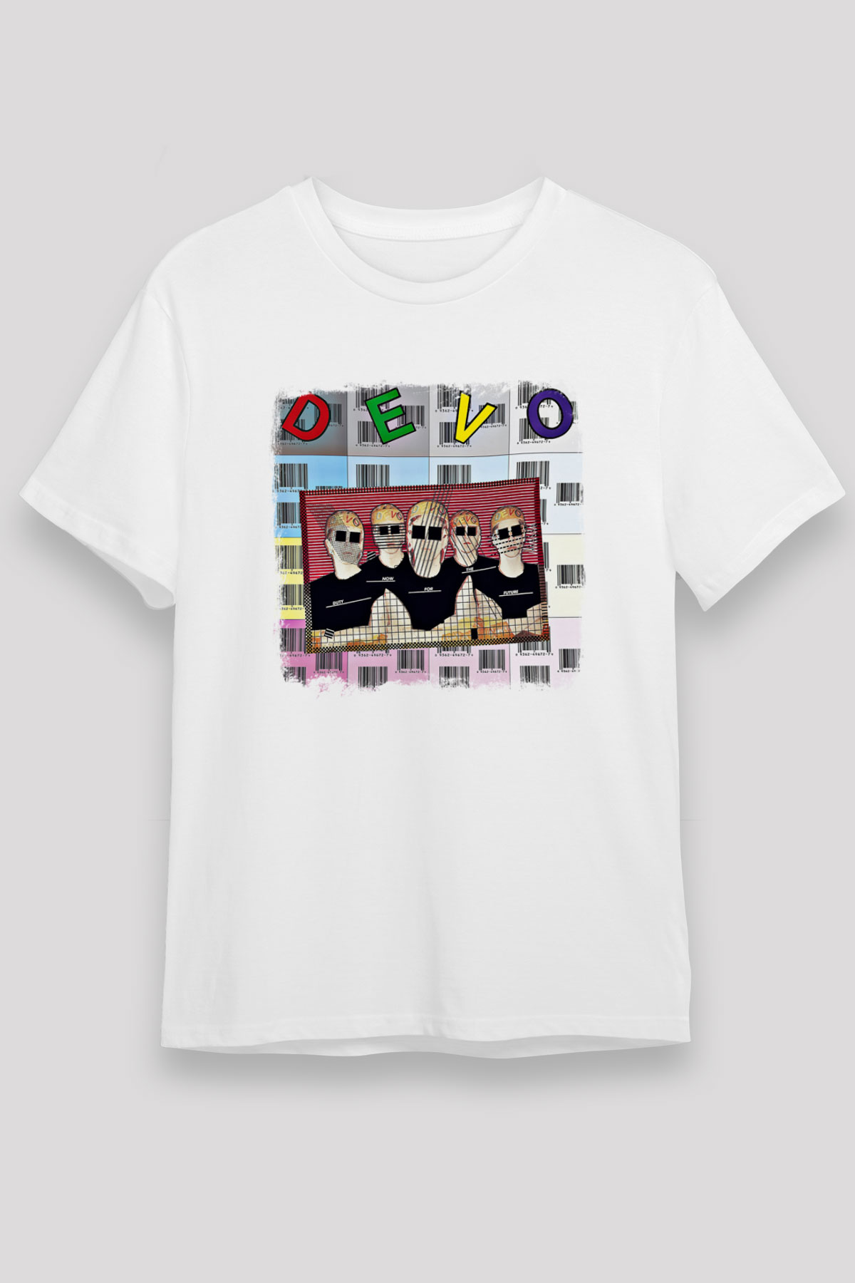 Devo Baskılı Unisex Beyaz Tişört