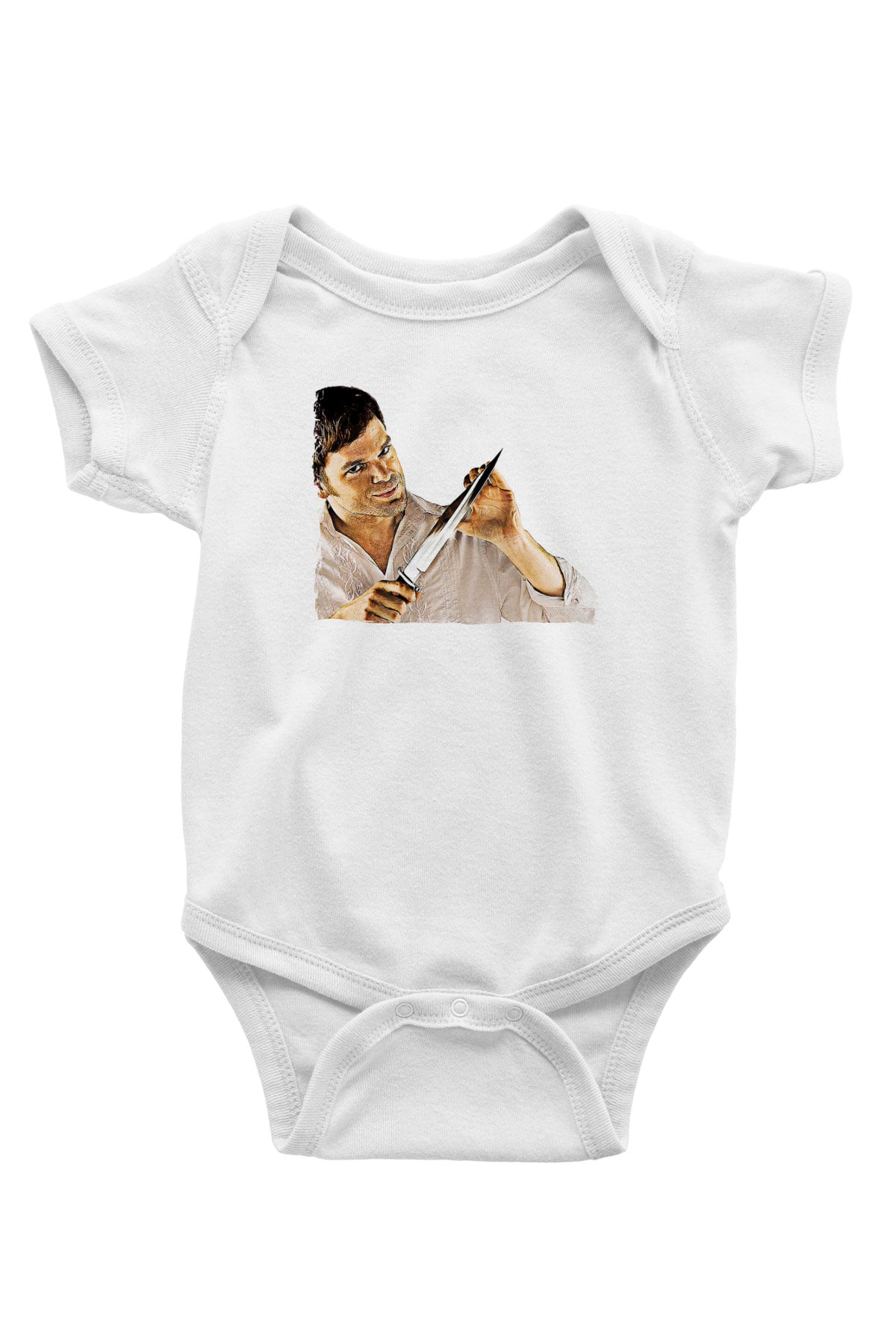 Dexter Baskılı Beyaz Unisex Bebek Body - Zıbın