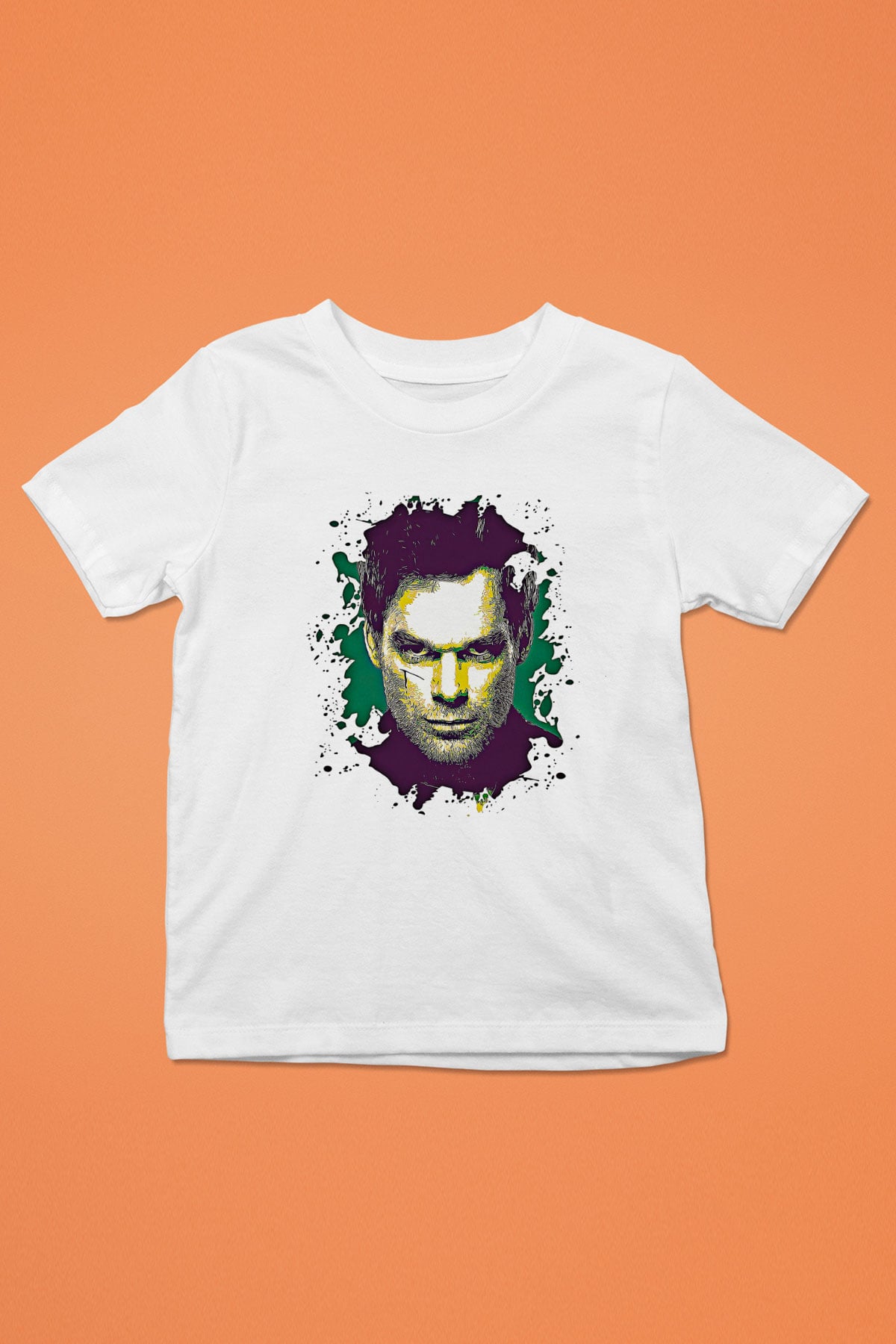 Dexter Baskılı Beyaz Unisex Beyaz Çocuk Tişört - Tshirt