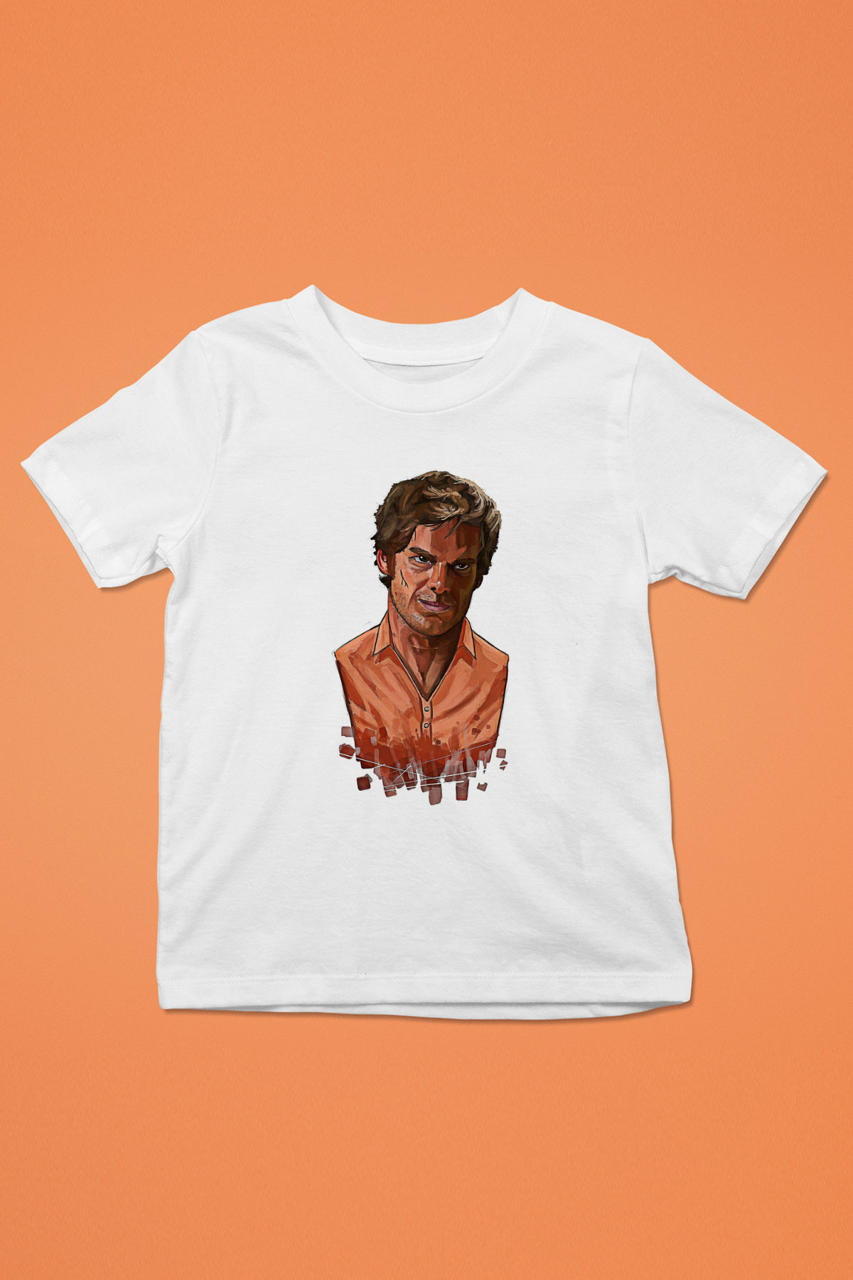 Dexter Baskılı Beyaz Unisex Beyaz Çocuk Tişört - Tshirt