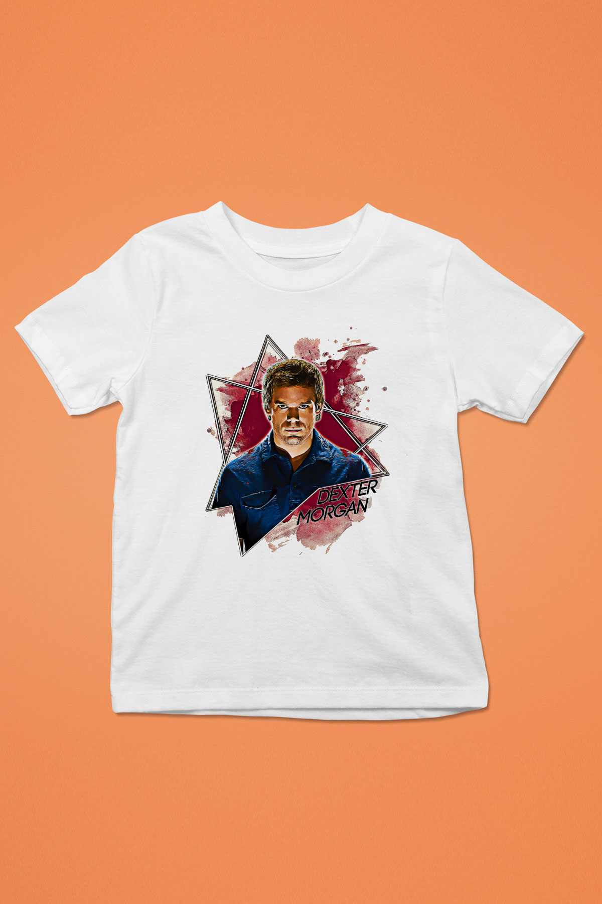 Dexter Baskılı Beyaz Unisex Beyaz Çocuk Tişört - Tshirt