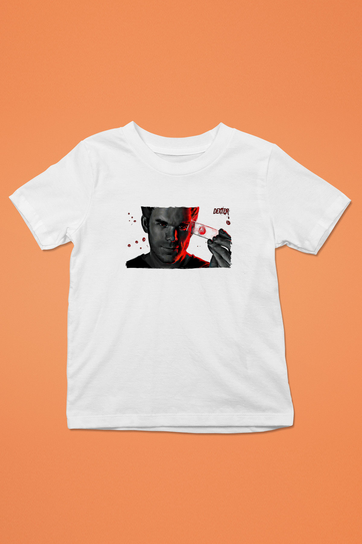 Dexter Baskılı Beyaz Unisex Beyaz Çocuk Tişört - Tshirt