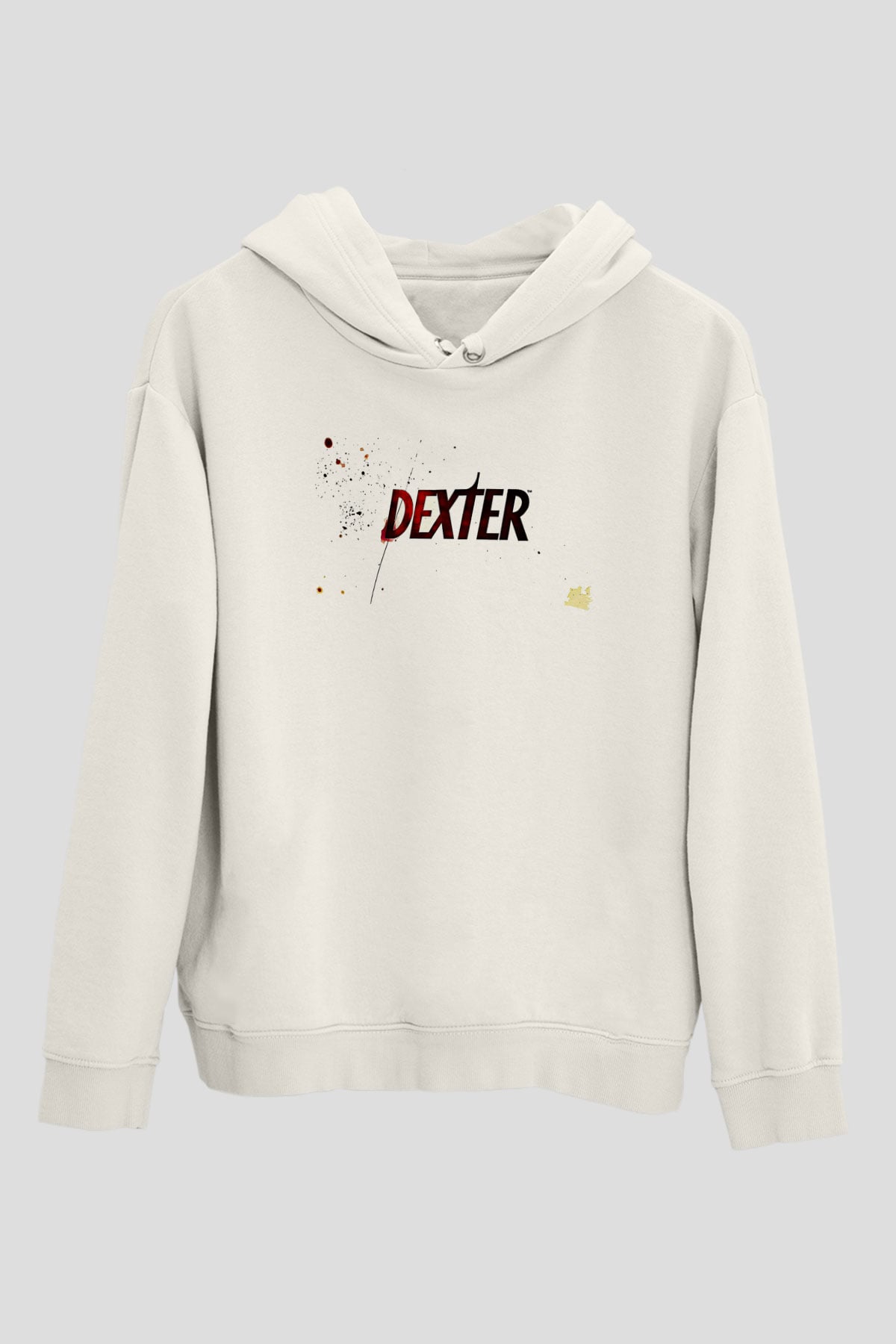 Dexter Baskılı Beyaz Unisex Hoodie