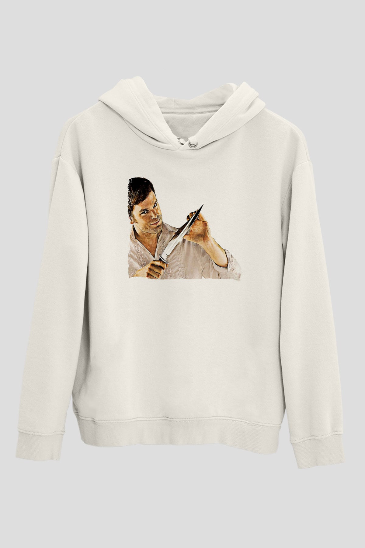 Dexter Baskılı Beyaz Unisex Hoodie