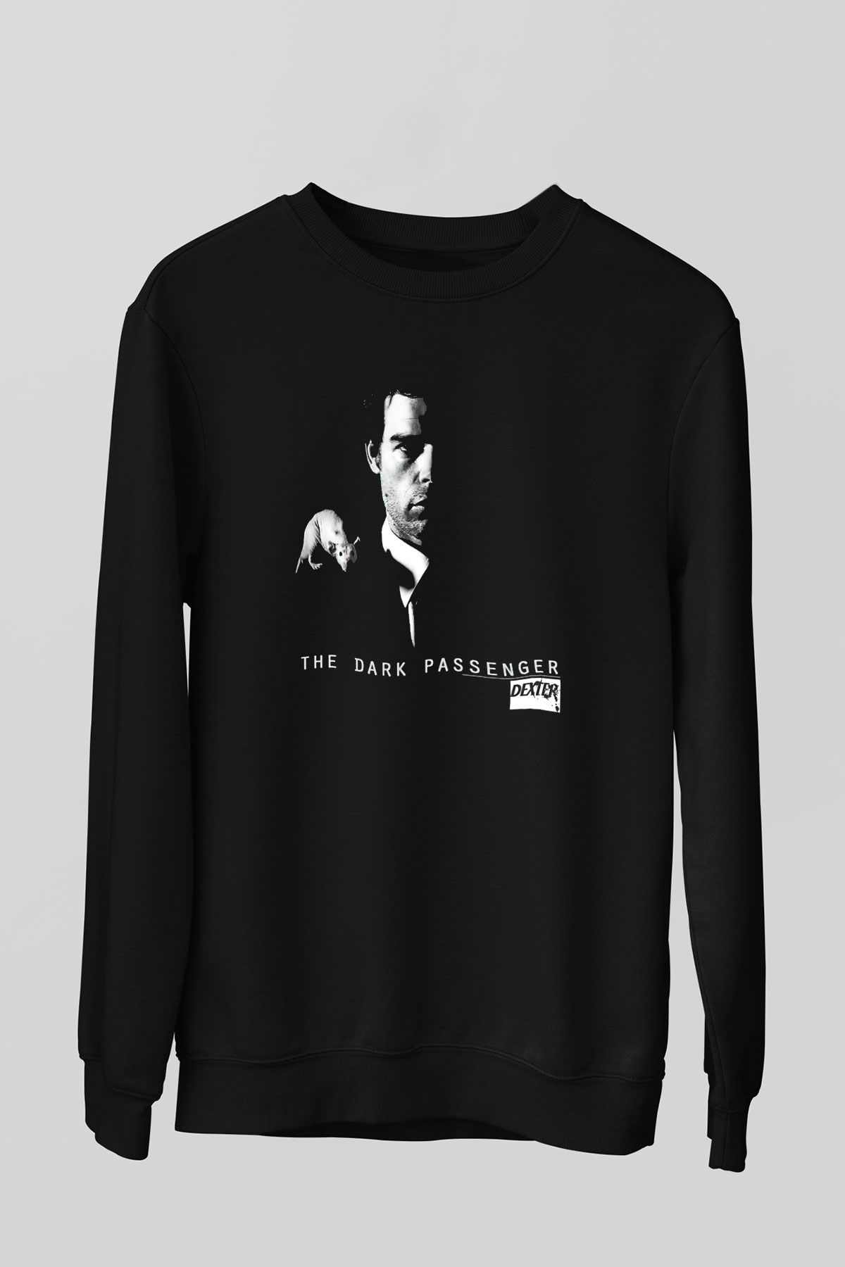 Dexter Baskılı Unisex Siyah Sweatshirt