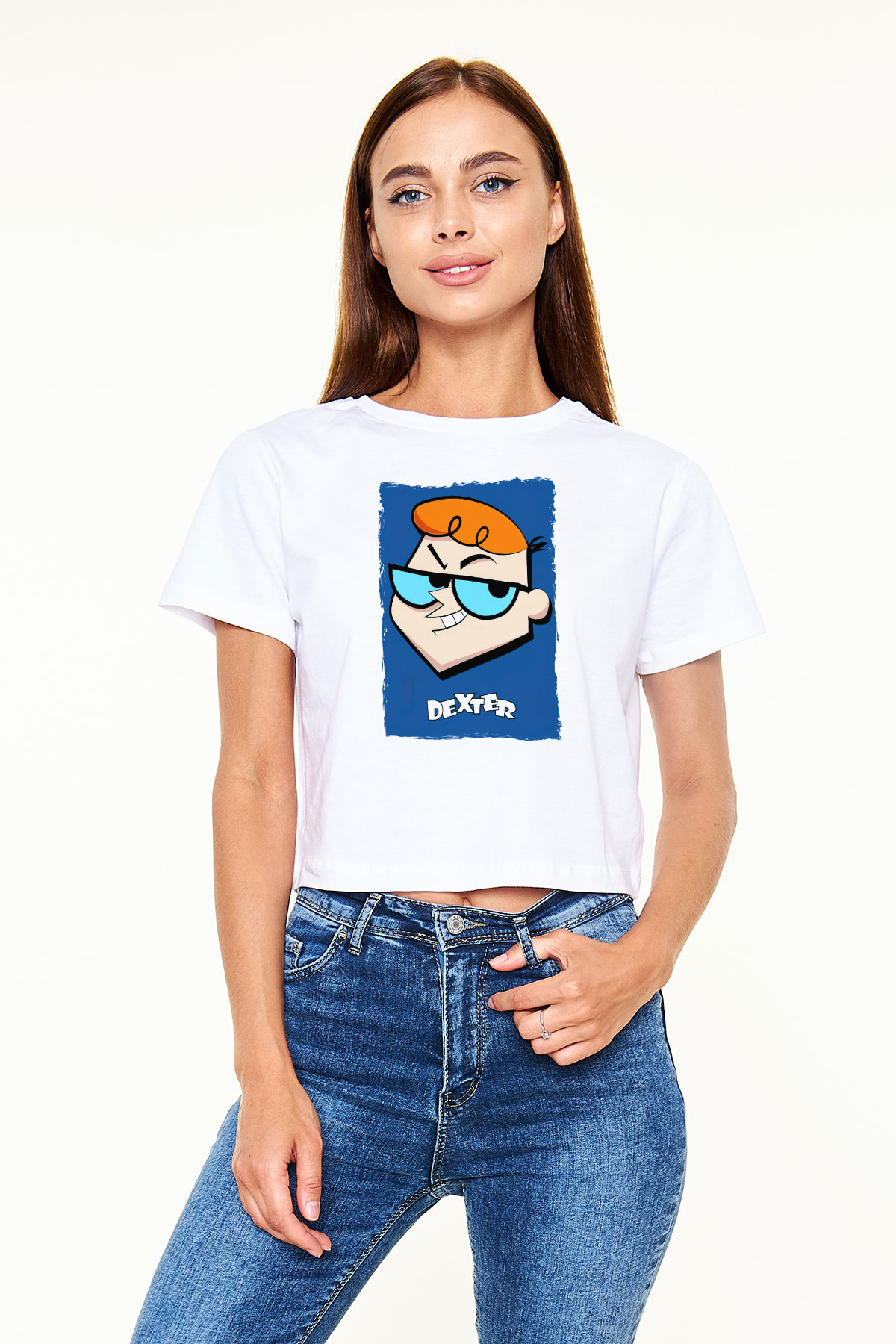 Dexters Laboratory Beyaz  Crop Top Tişört