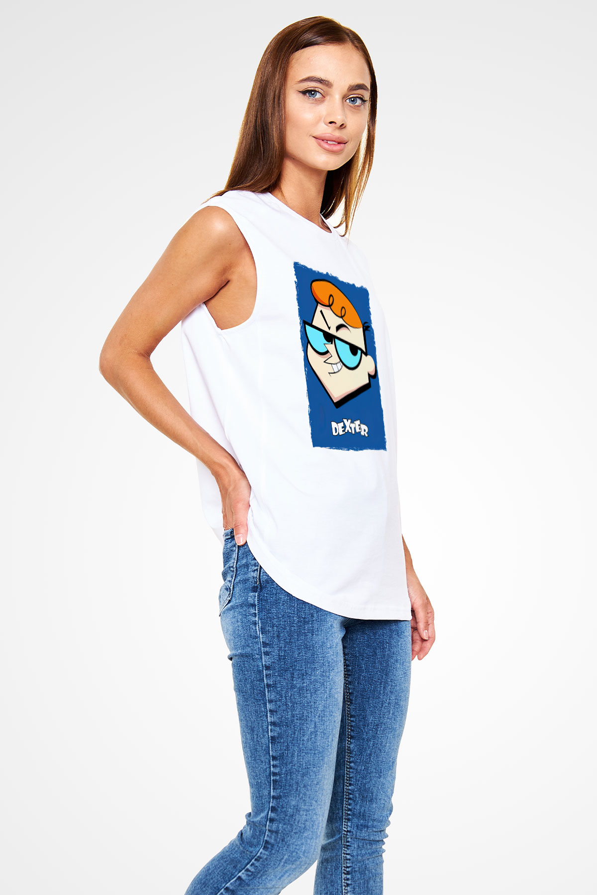 Dexters Laboratory Beyaz Unisex Kolsuz Tişört