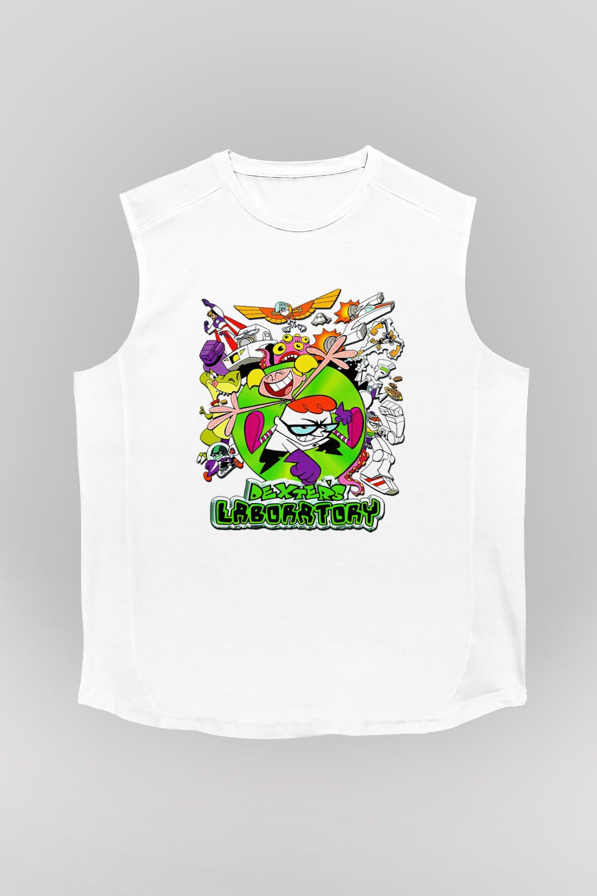 Dexters Laboratory Beyaz Unisex Kolsuz Tişört