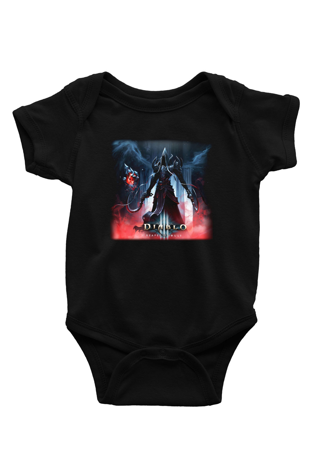 Diablo Baskılı Siyah Bebek Body - Zıbın
