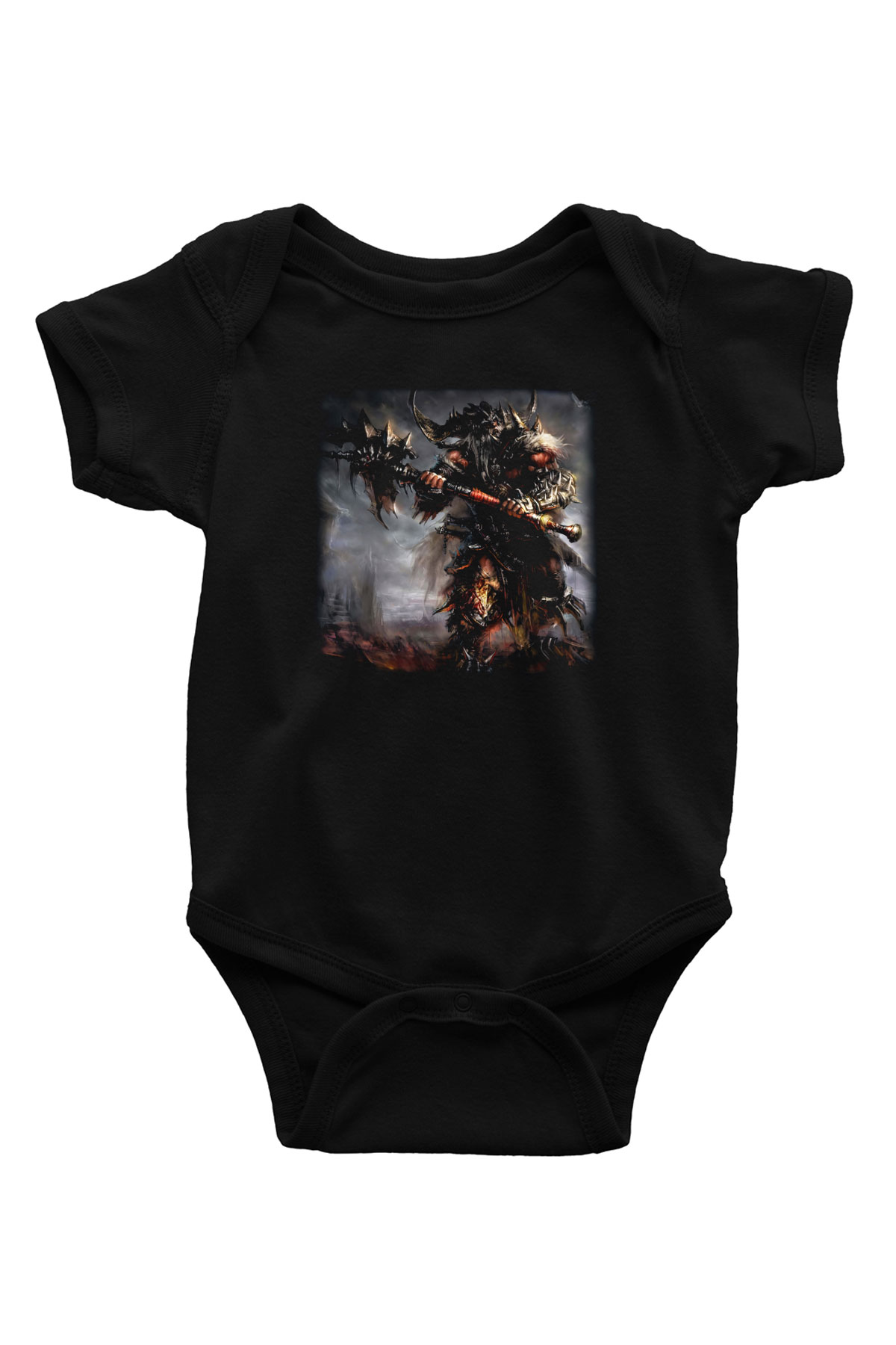 Diablo Baskılı Siyah Bebek Body - Zıbın