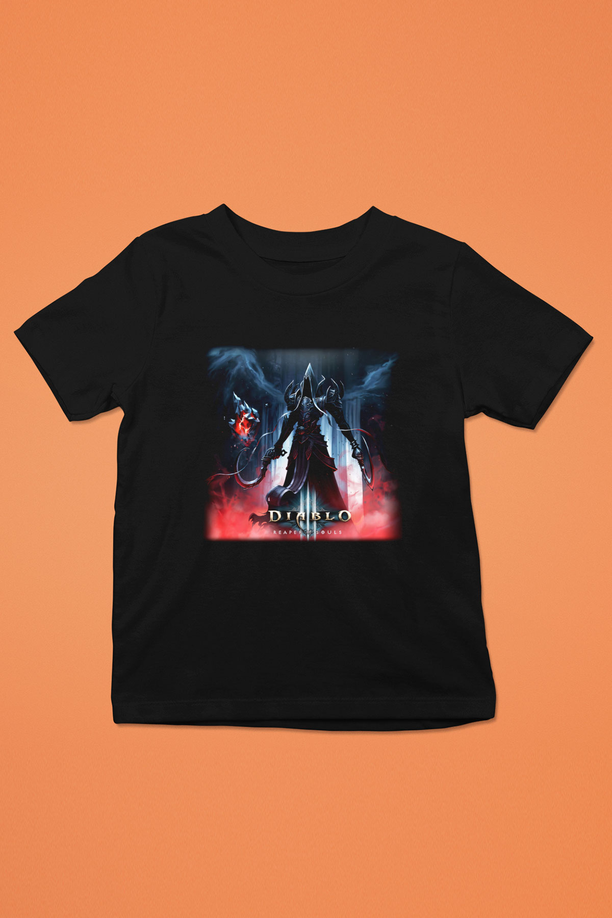 Diablo Baskılı Siyah Unisex Çocuk Tişört