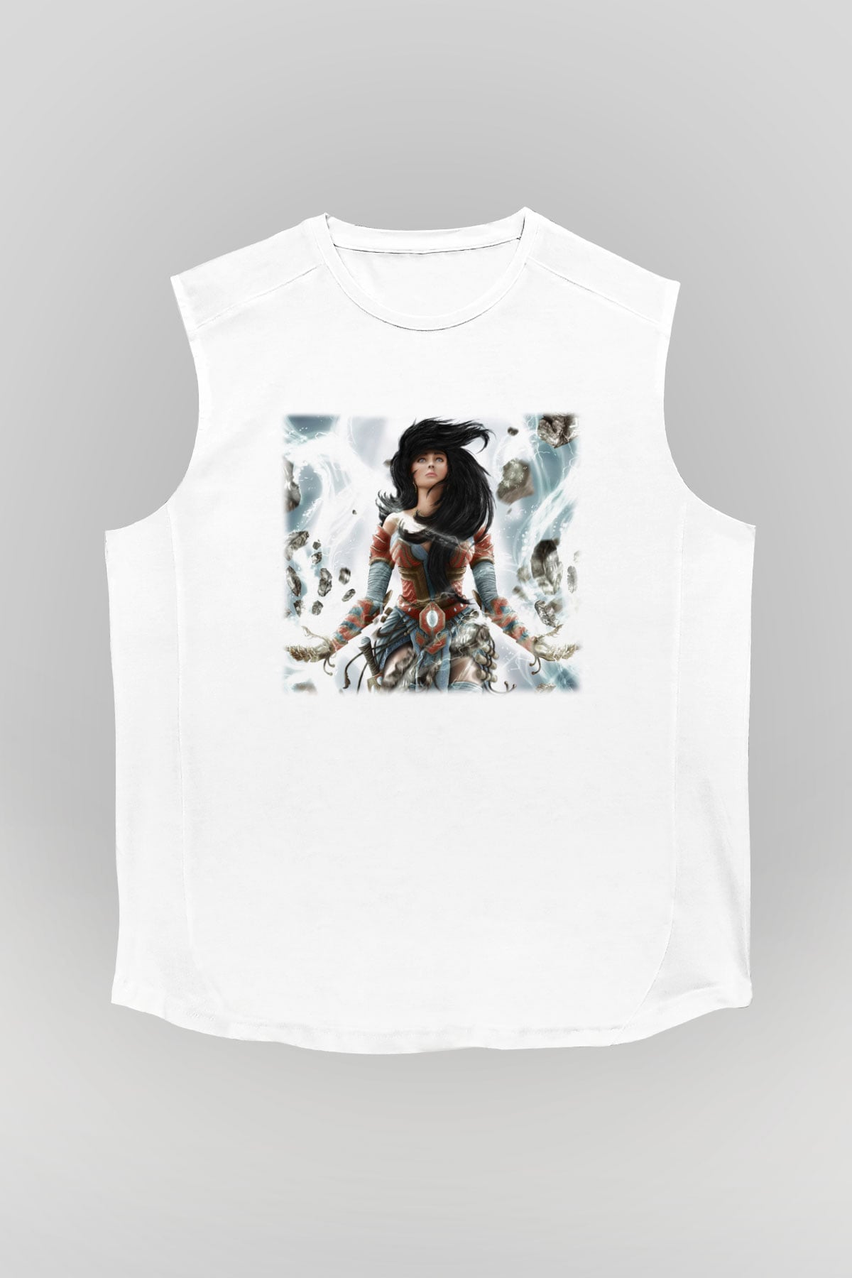 Diablo Beyaz Unisex Kolsuz Tişört