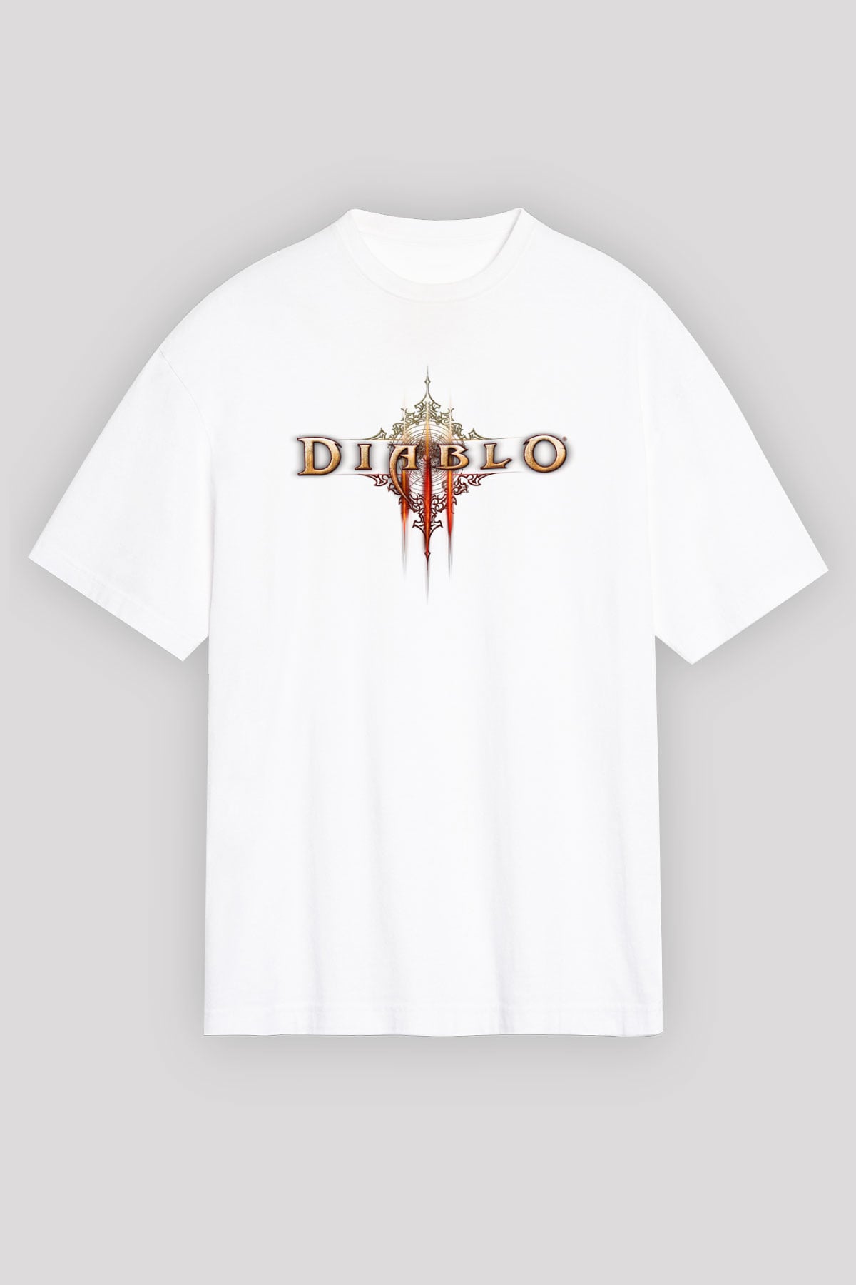 Diablo Beyaz Unisex Oversize Tişört T-Shirt
