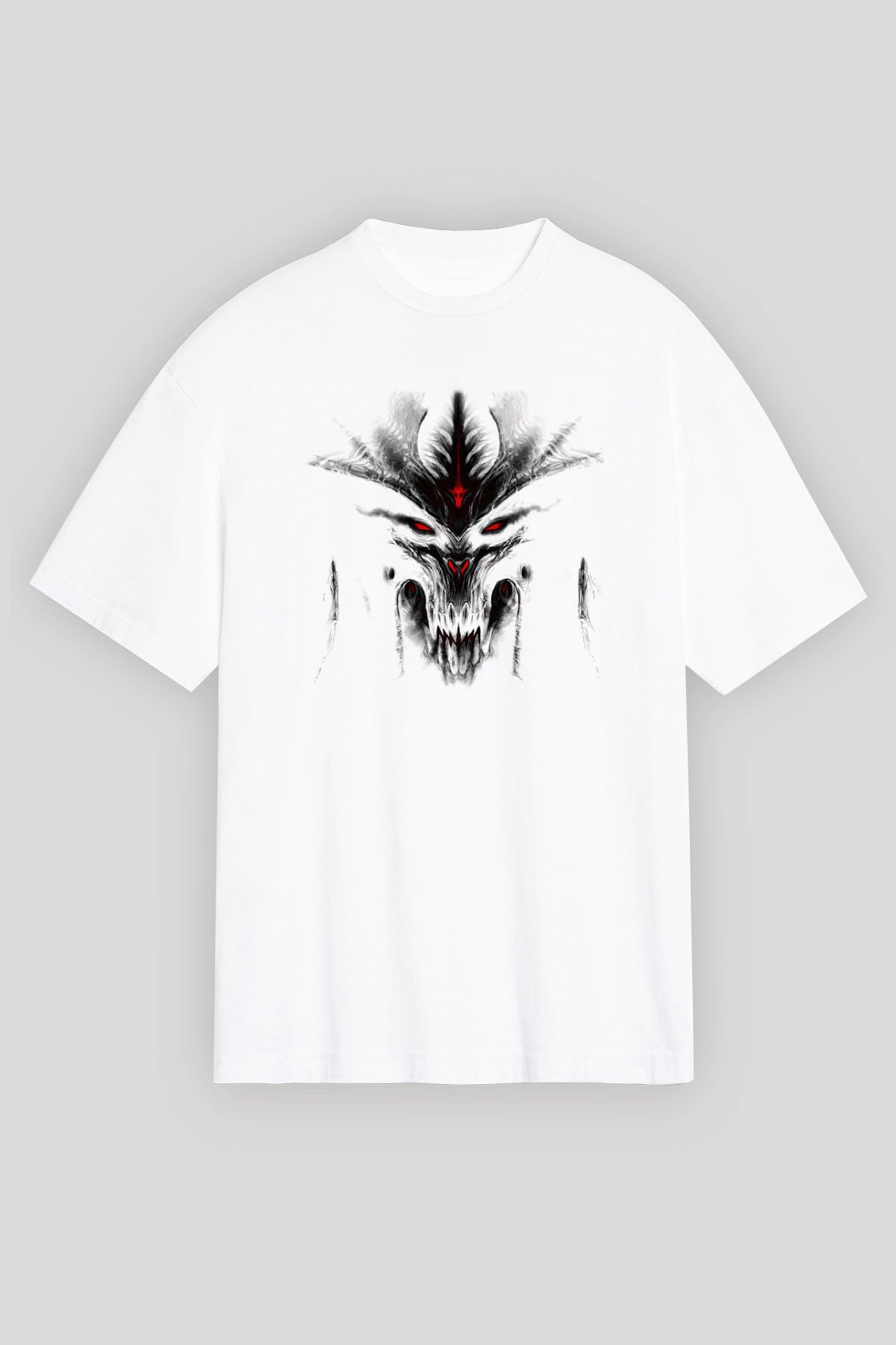 Diablo Beyaz Unisex Oversize Tişört T-Shirt