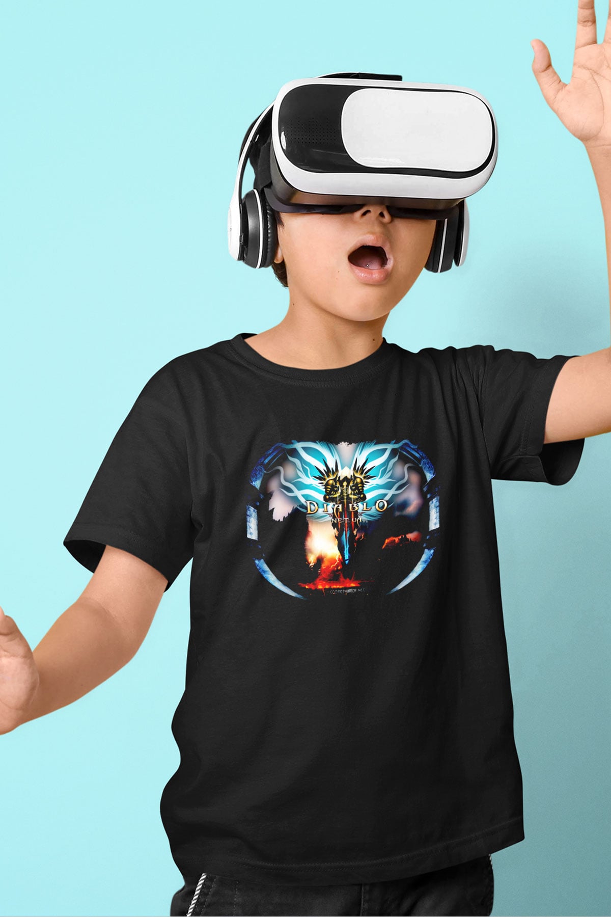Diablo Siyah Unisex Çocuk Tişört