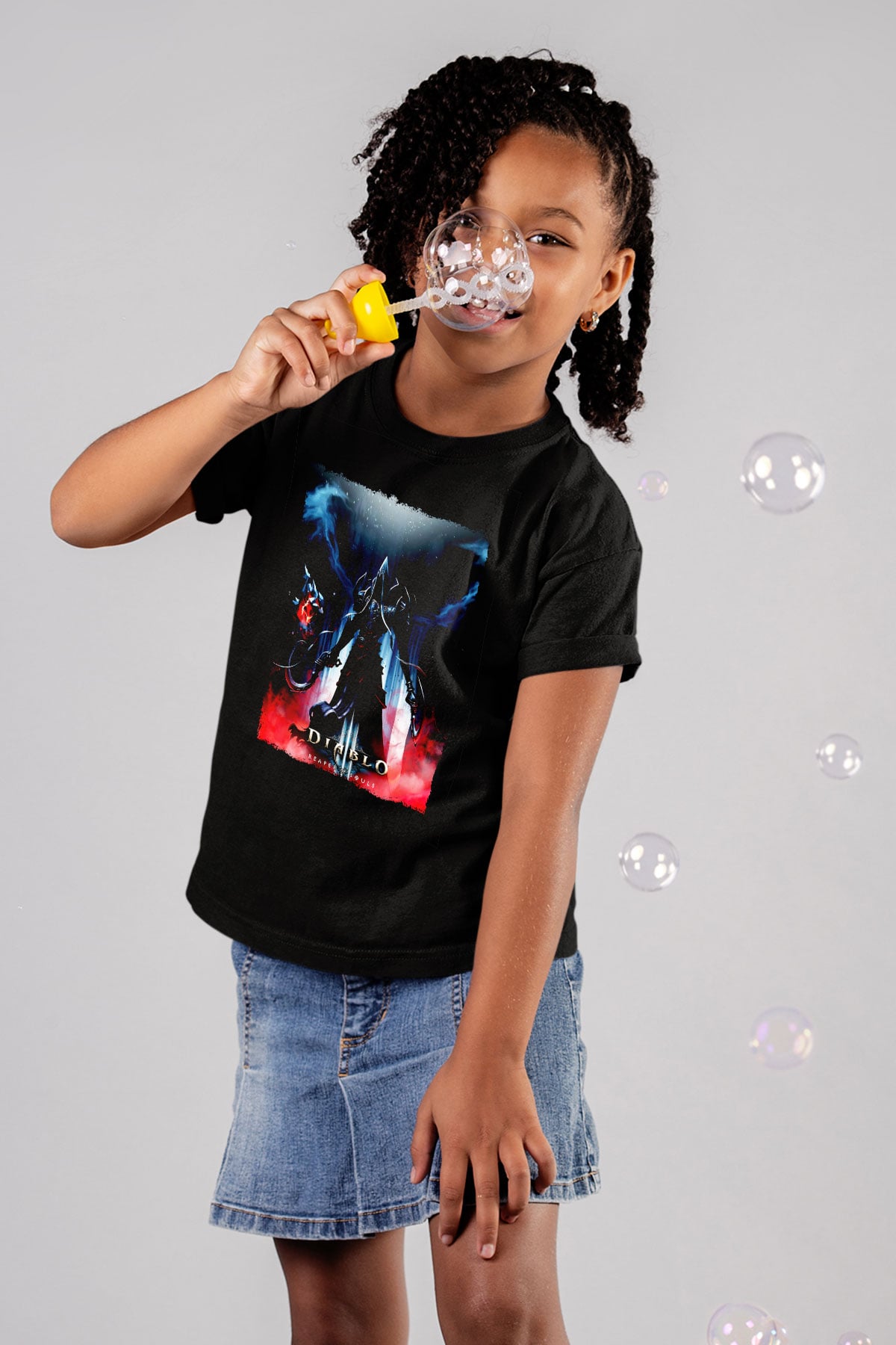 Diablo Siyah Unisex Çocuk Tişört
