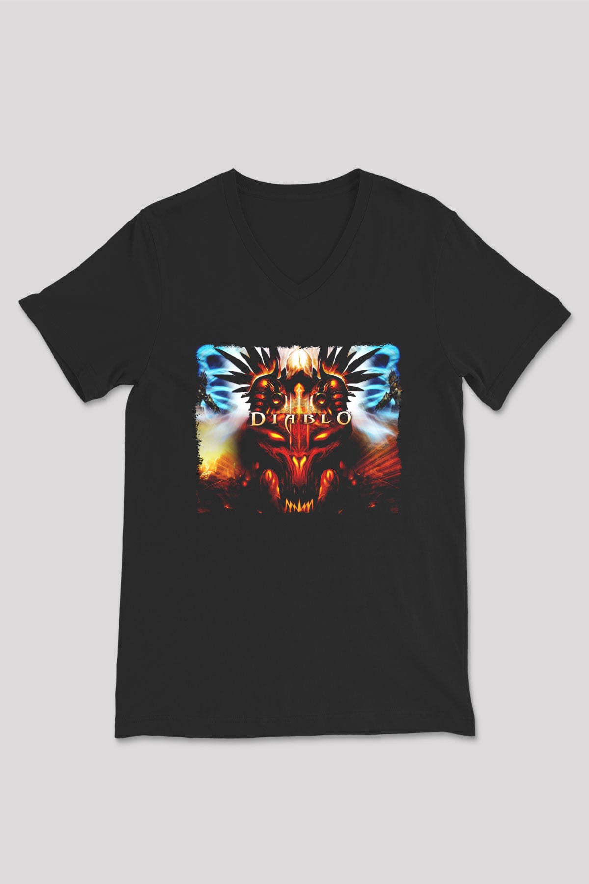 Diablo Siyah Unisex V Yaka Tişört