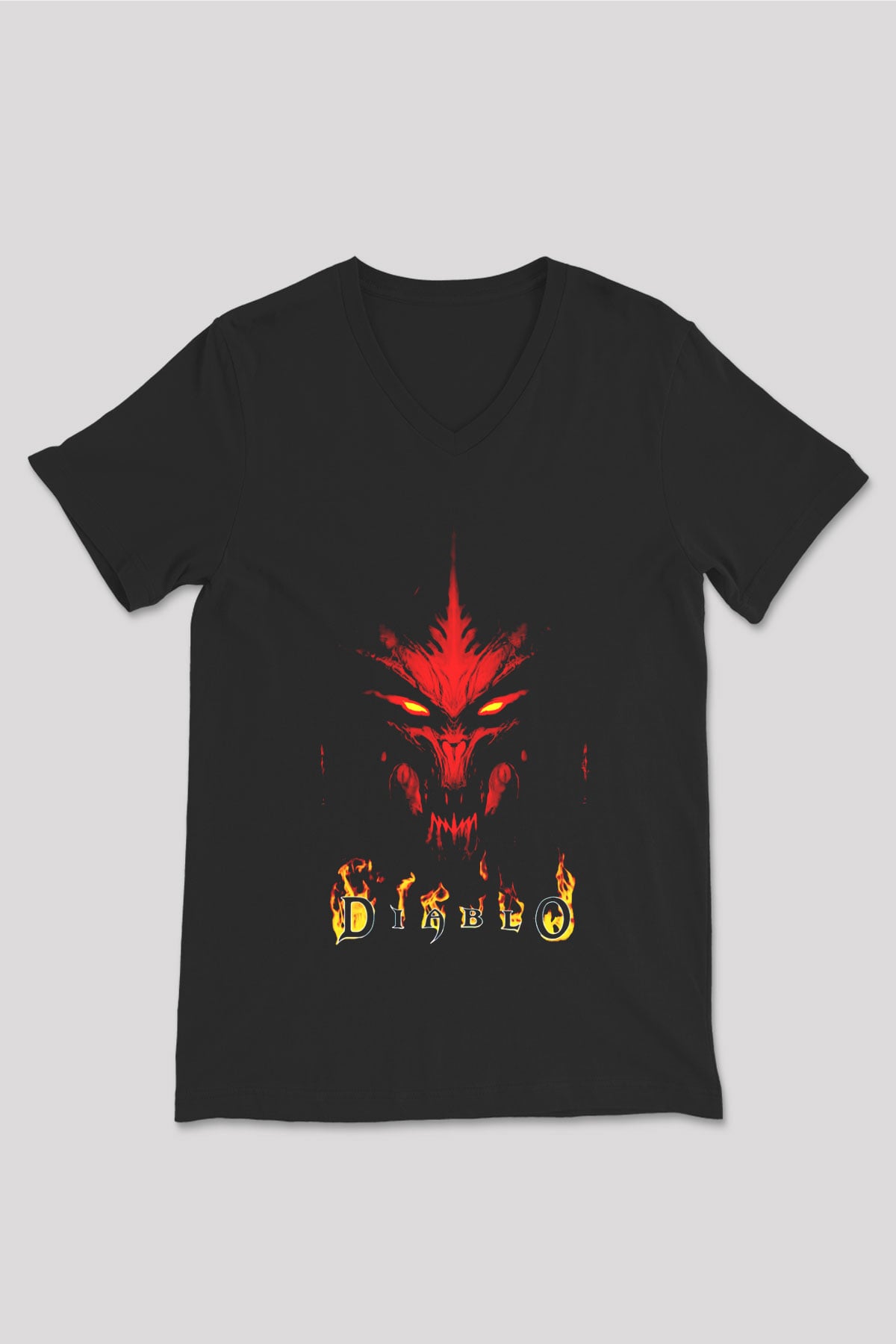 Diablo Siyah Unisex V Yaka Tişört