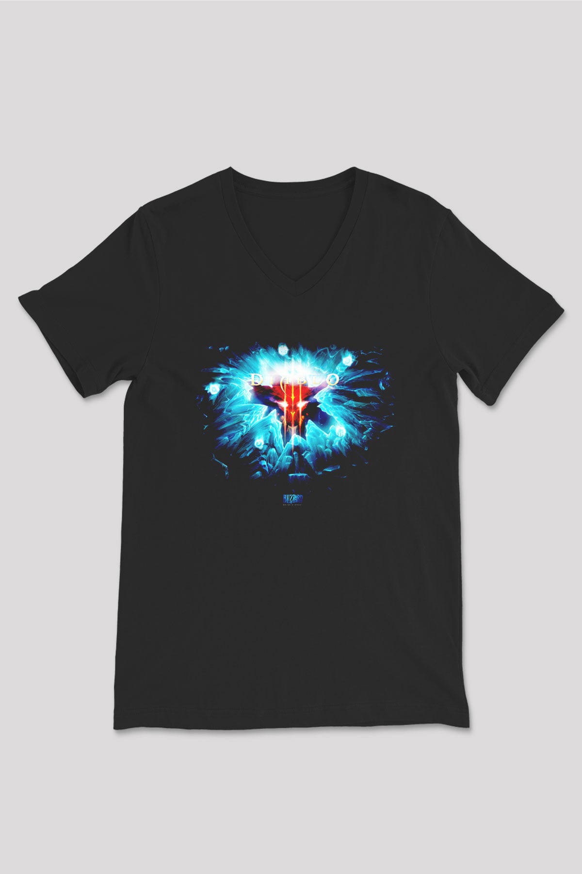 Diablo Siyah Unisex V Yaka Tişört