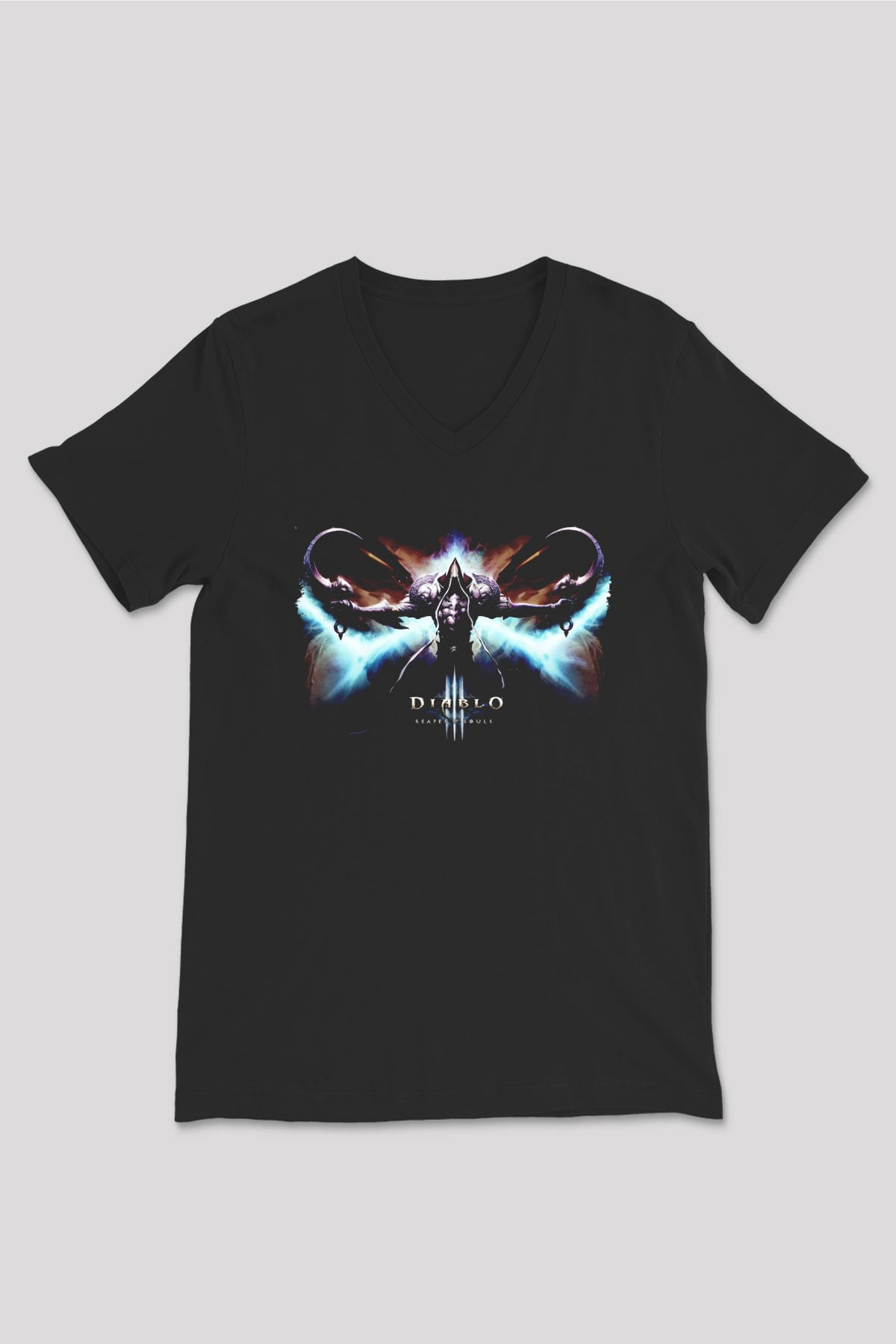 Diablo Siyah Unisex V Yaka Tişört