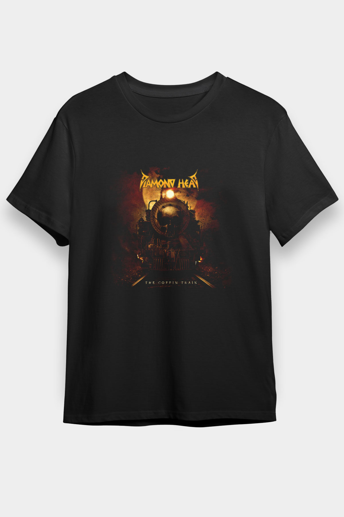 Diamond Head Baskılı Unisex Siyah Tişört