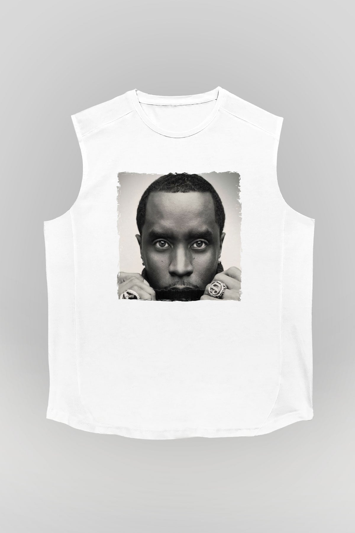 Diddy Beyaz Unisex Kolsuz Tişört
