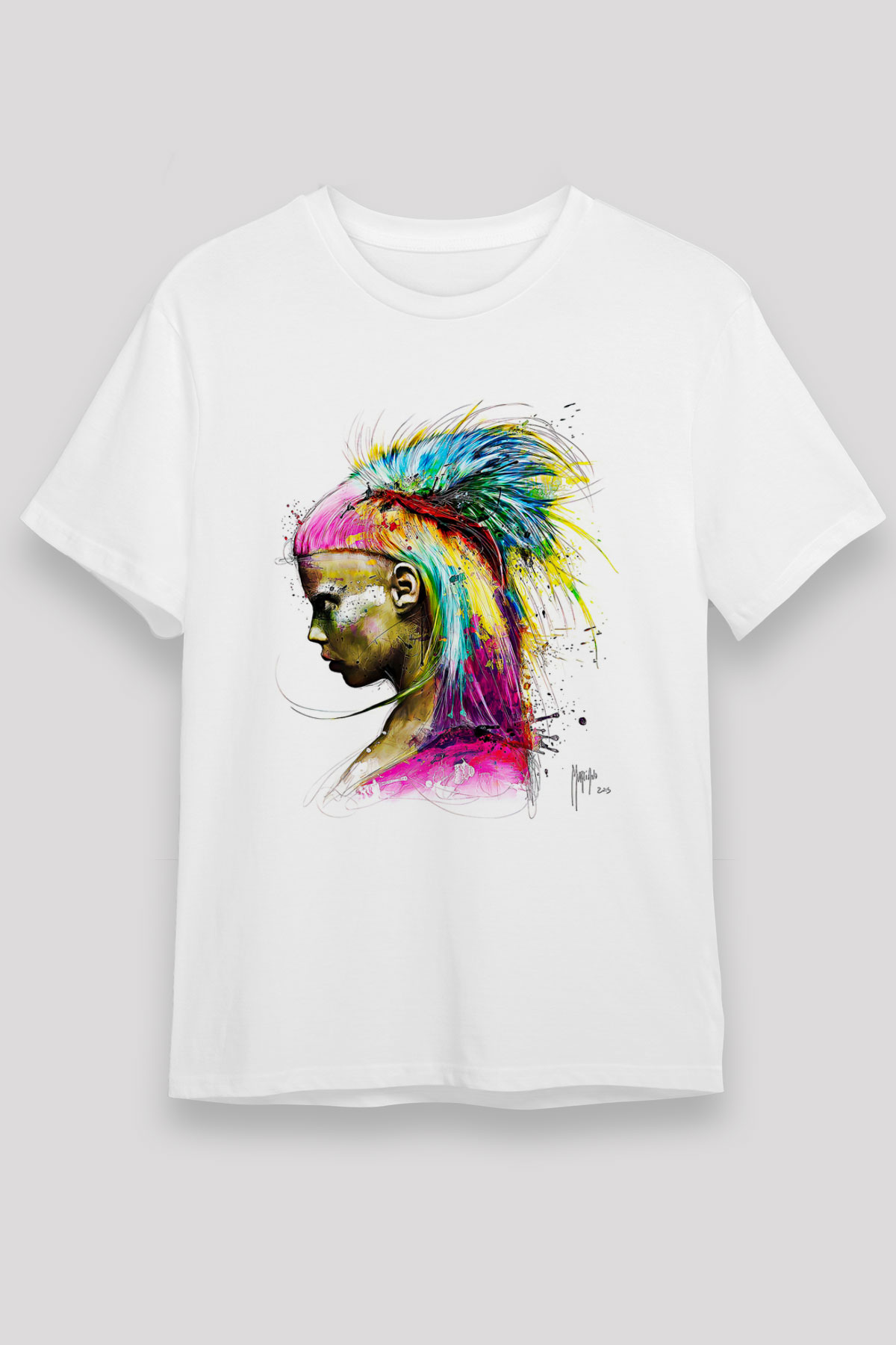Die Antwoord Baskılı Unisex Beyaz Tişört - Tshirt