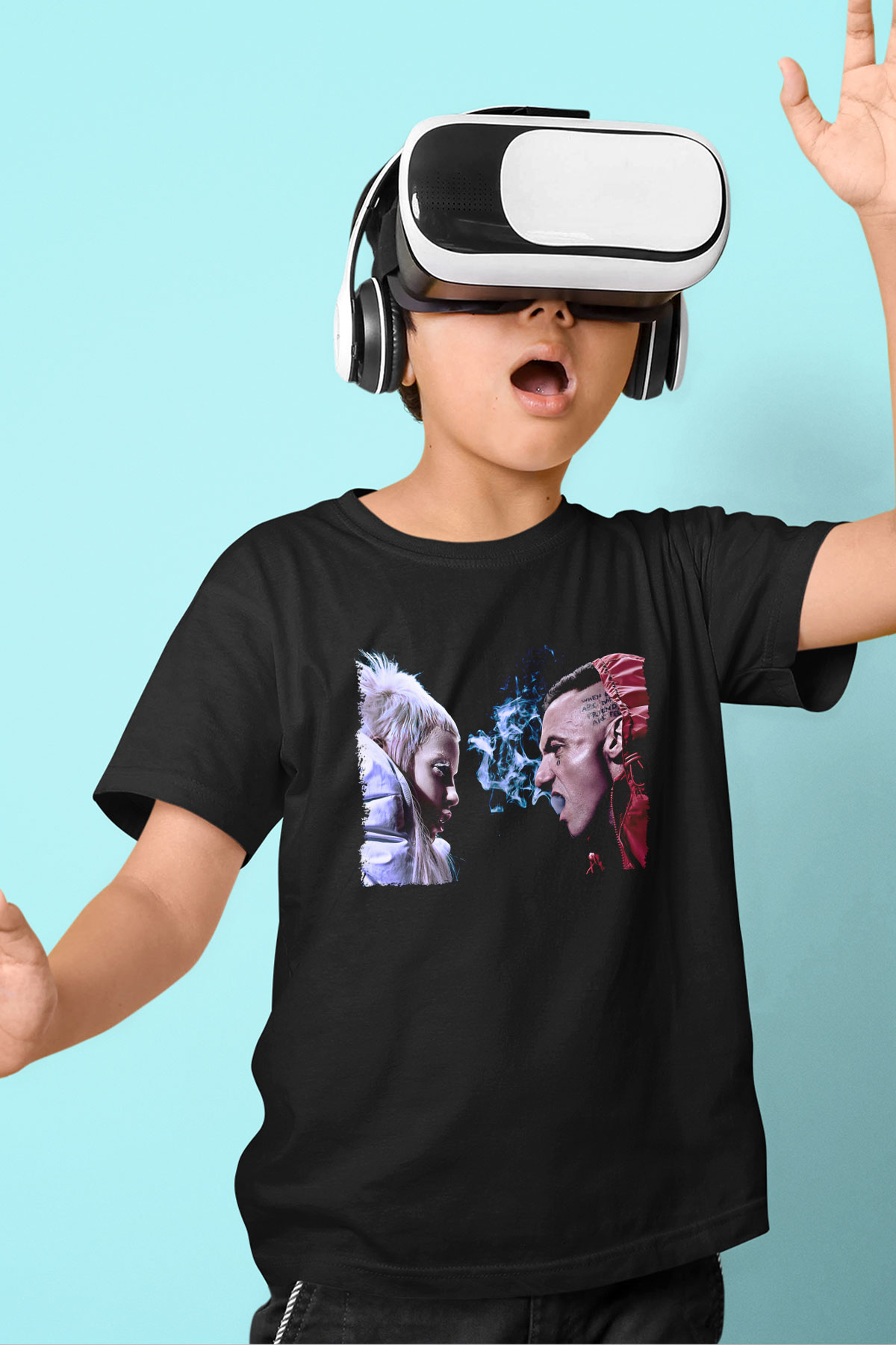 Die Antwoord Baskılı Unisex Siyah Çocuk Tişört - Tshirt