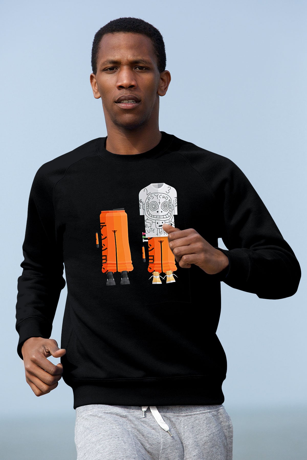 Die Antwoord Baskılı Unisex Siyah Sweatshirt