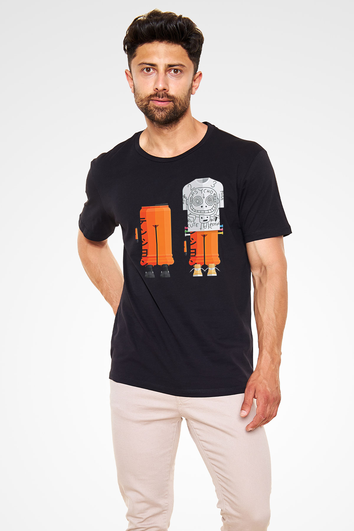 Die Antwoord Baskılı Unisex Siyah Tişört - Tshirt