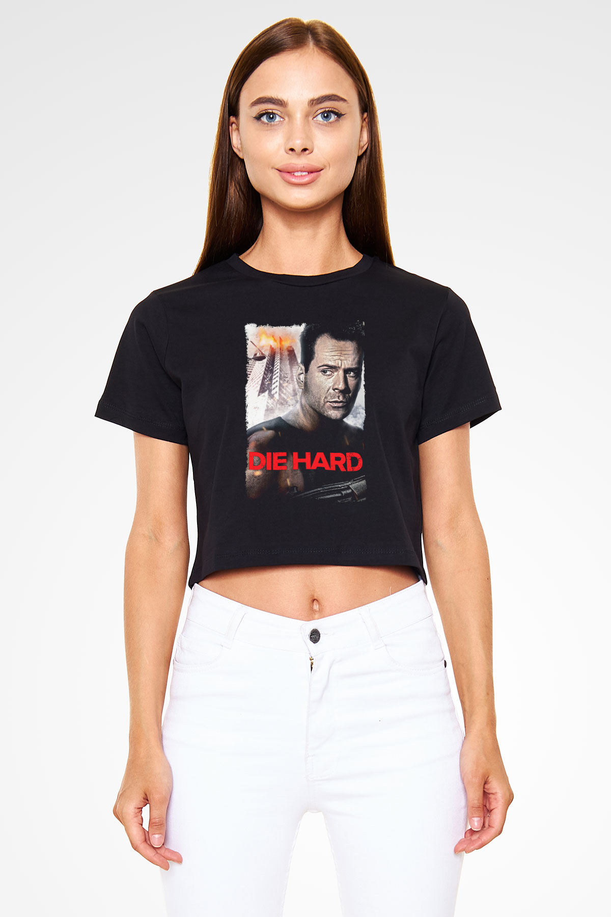 Die Hard Beyaz  Crop Top Tişört