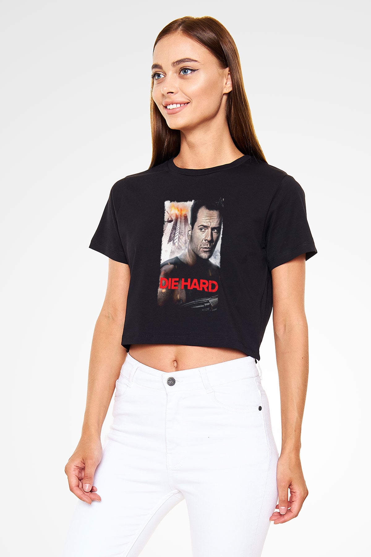 Die Hard Beyaz  Crop Top Tişört