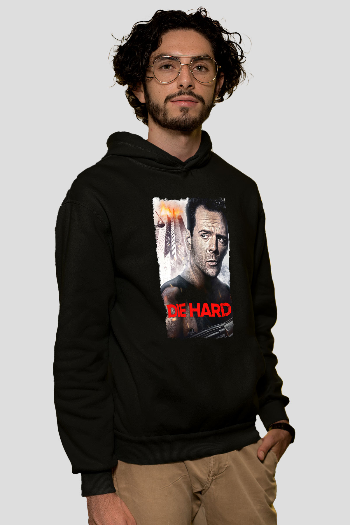 Die Hard Beyaz Unisex Hoodie