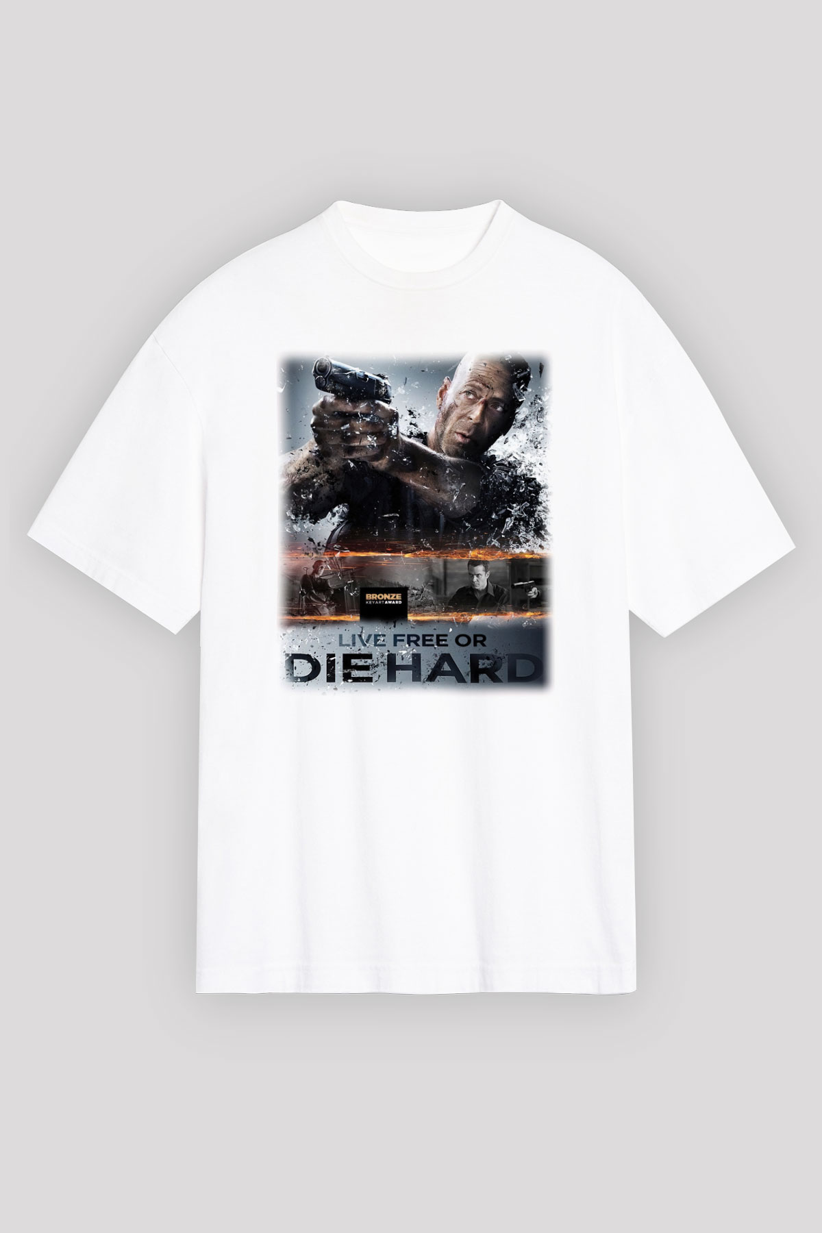 Die Hard Beyaz Unisex Oversize Tişört T-Shirt