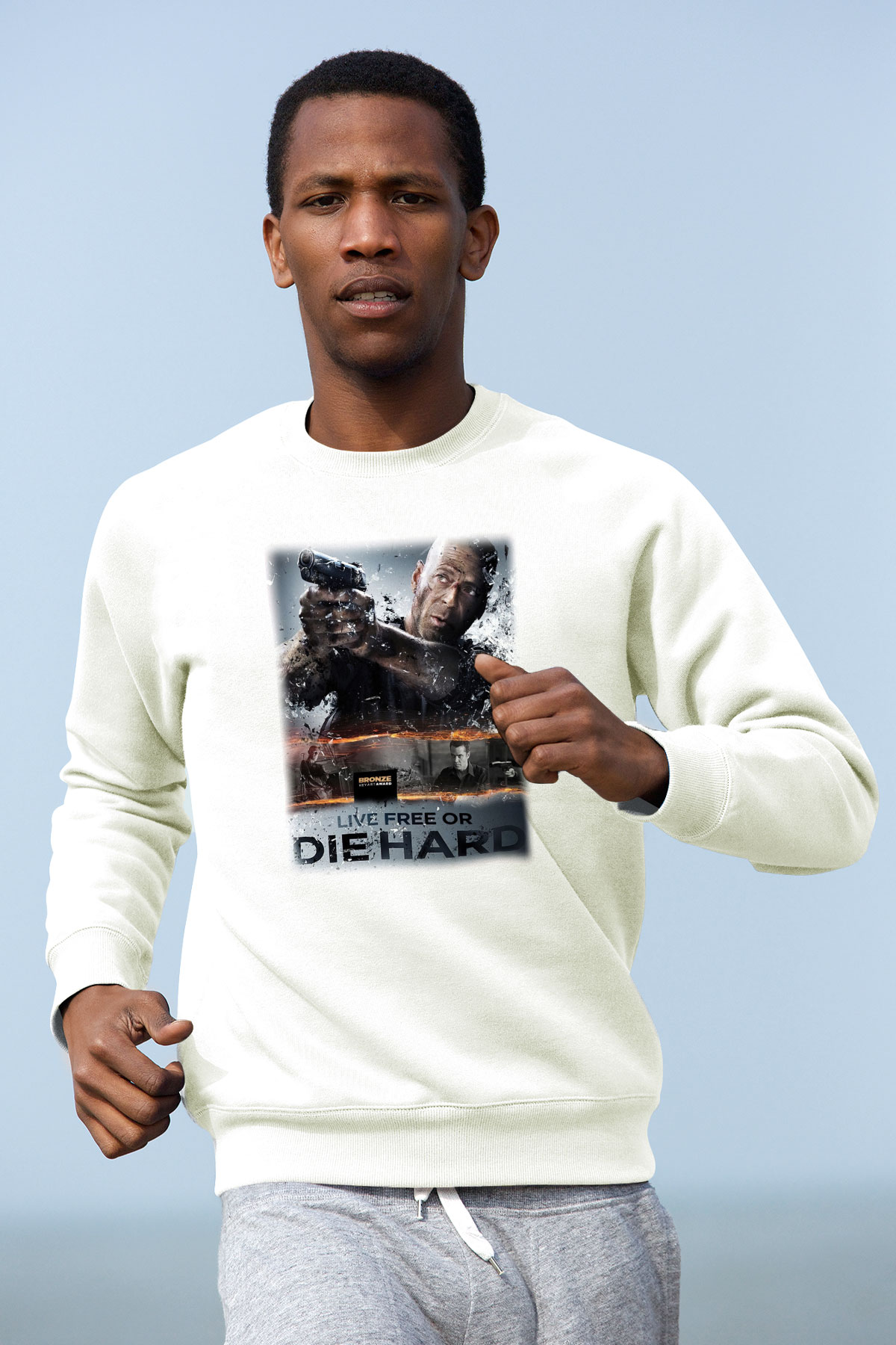 Die Hard Beyaz Unisex Sweatshirt