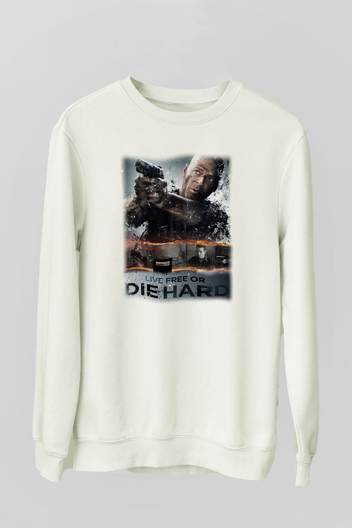 Die Hard Beyaz Unisex Sweatshirt