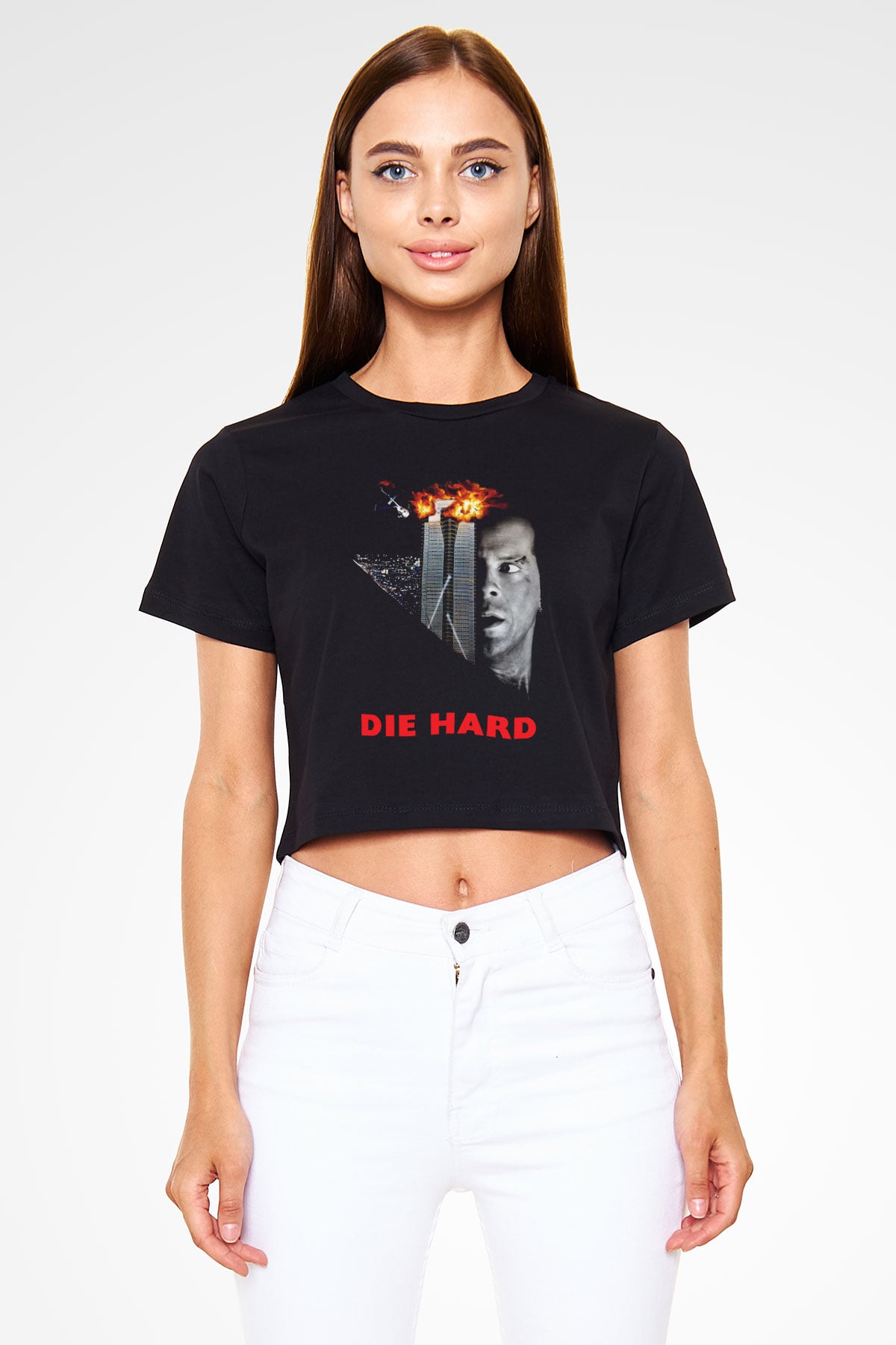 Die Hard Siyah  Crop Top Tişört