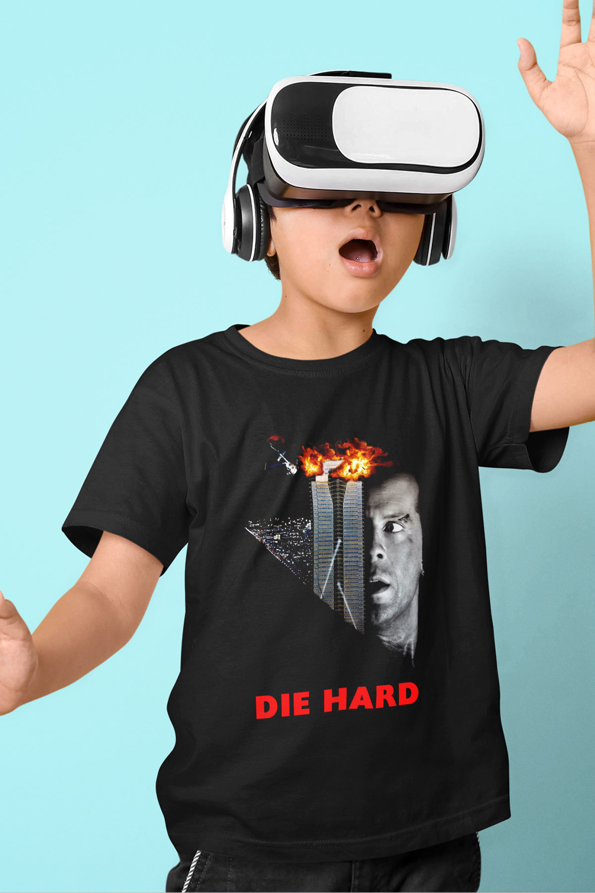 Die Hard Siyah Unisex Çocuk Tişört