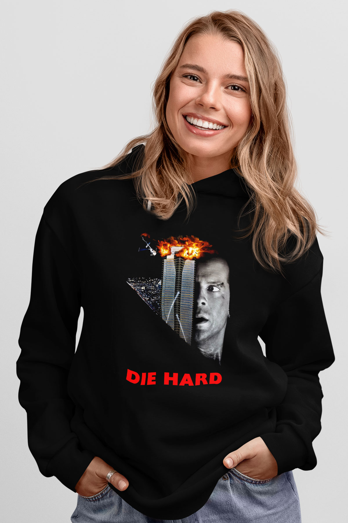 Die Hard Siyah Unisex Hoodie