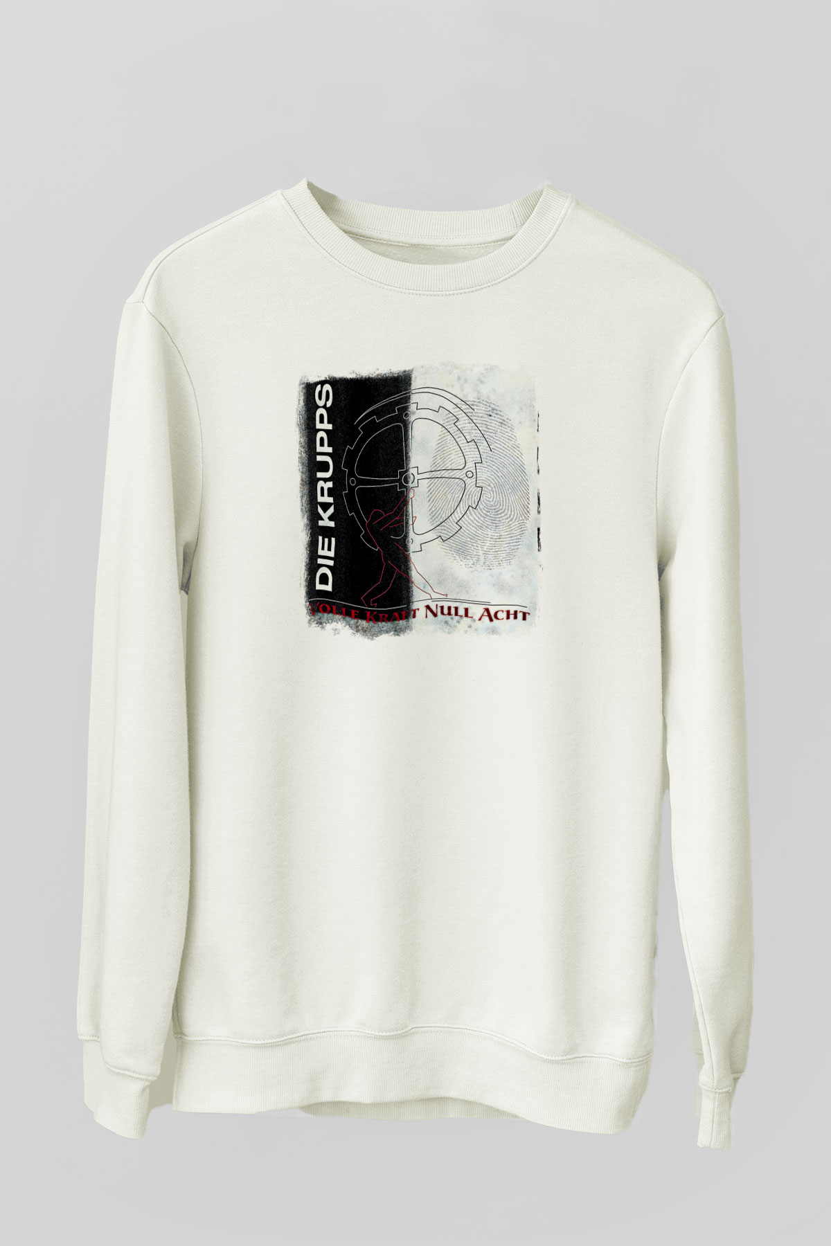 Die Krupps Baskılı Unisex Beyaz Sweatshirt