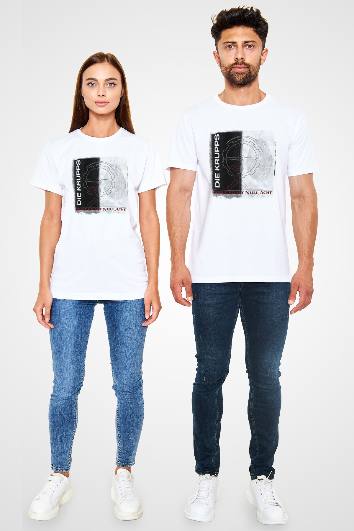 Die Krupps Baskılı Unisex Beyaz Tişört