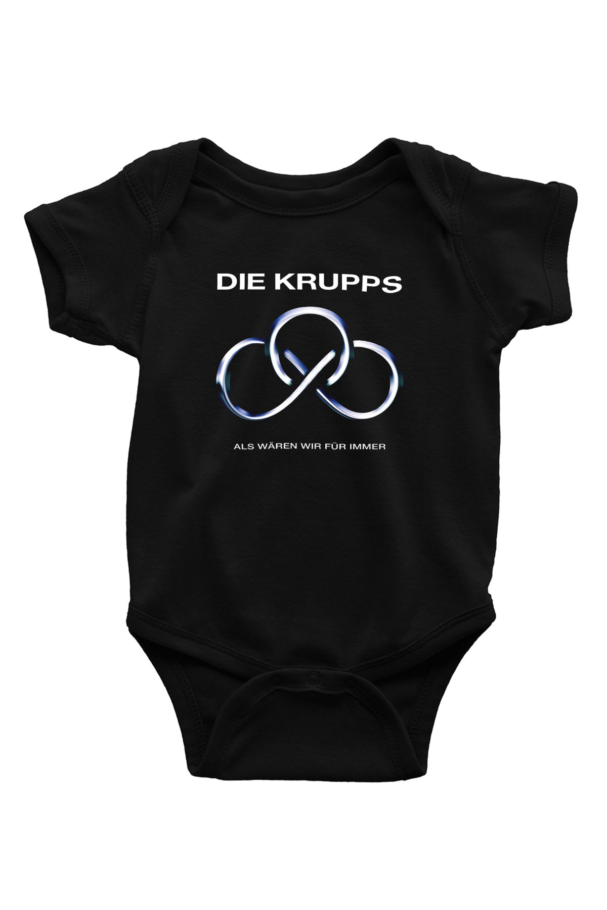 Die Krupps Baskılı Unisex Siyah Bebek Body - Zıbın