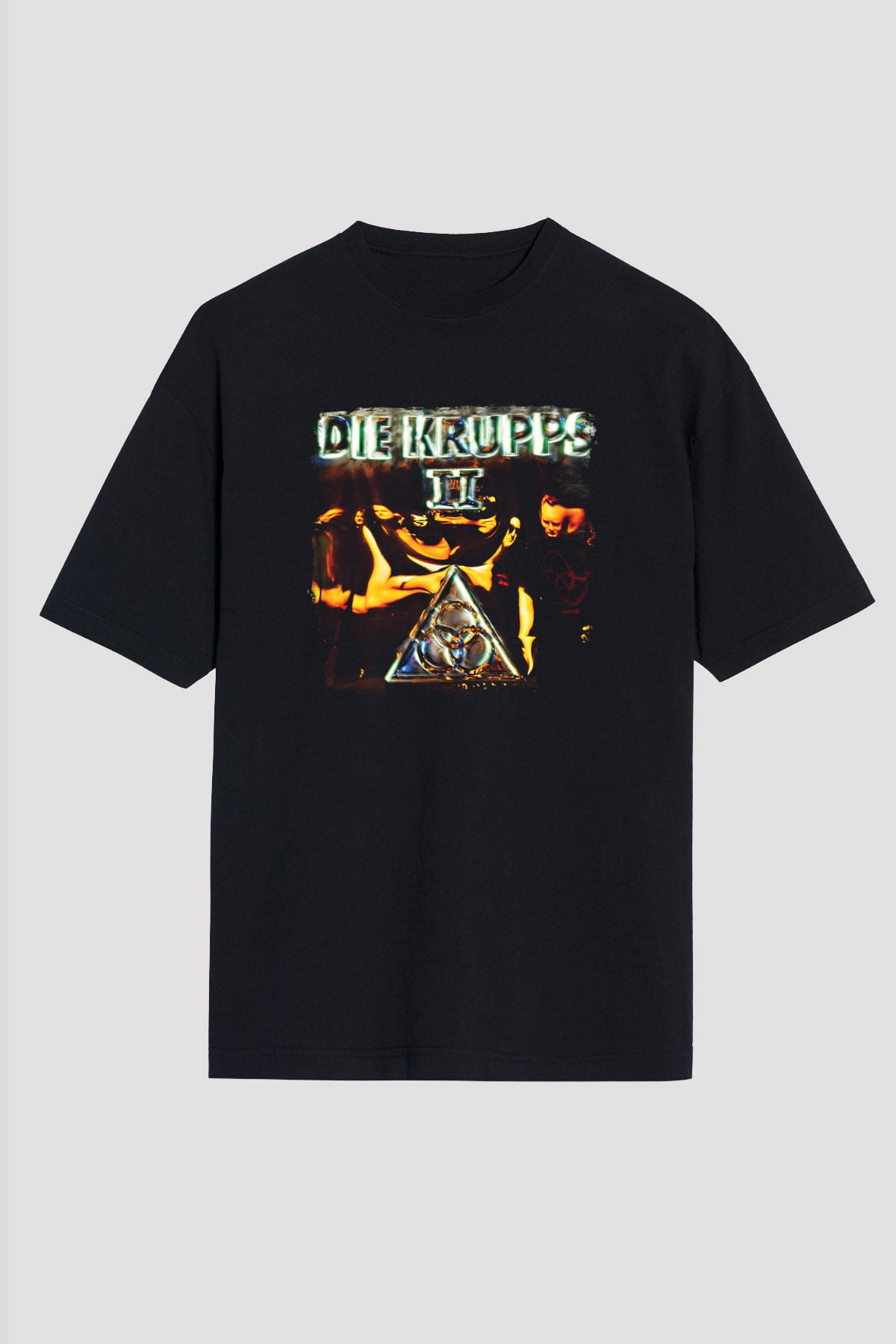 Die Krupps Baskılı Unisex Siyah Oversize Tişört