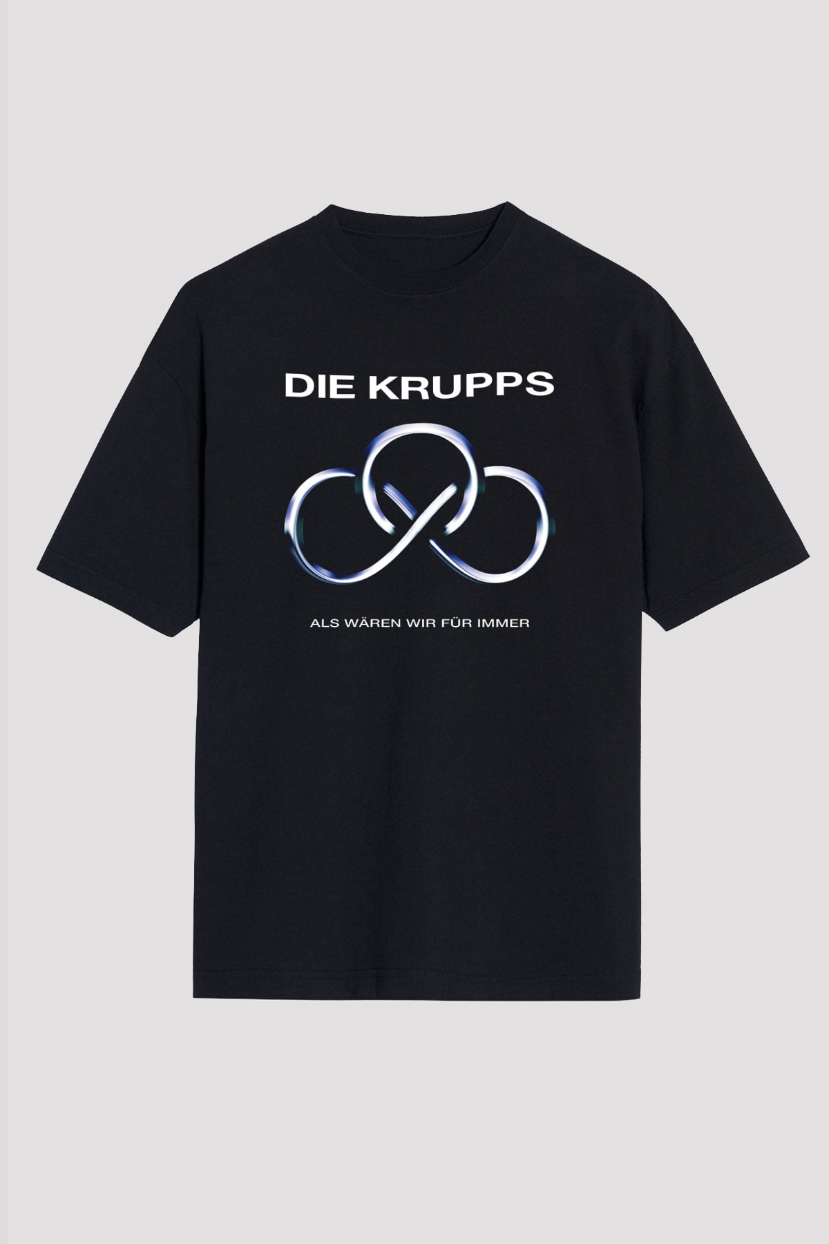 Die Krupps Baskılı Unisex Siyah Oversize Tişört