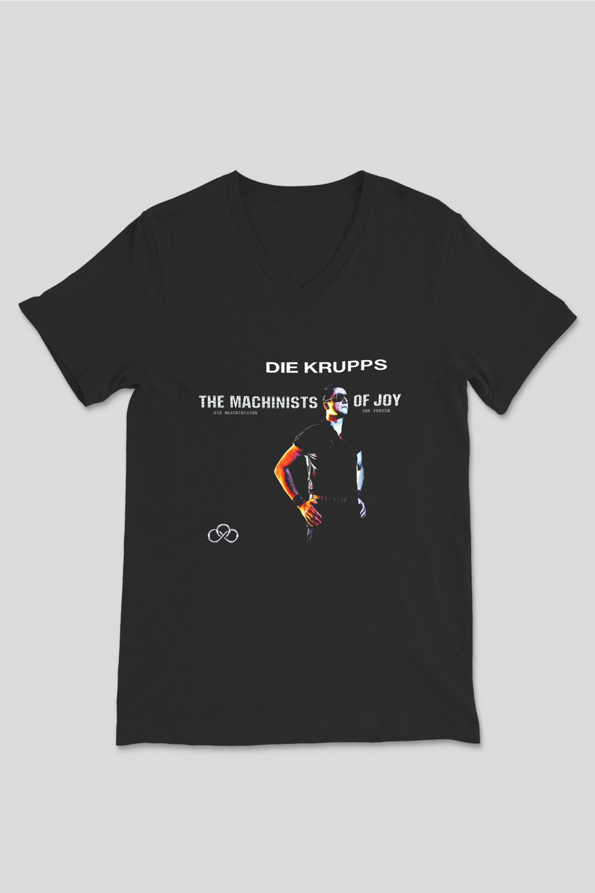 Die Krupps Baskılı Unisex Siyah V Yaka Tişört