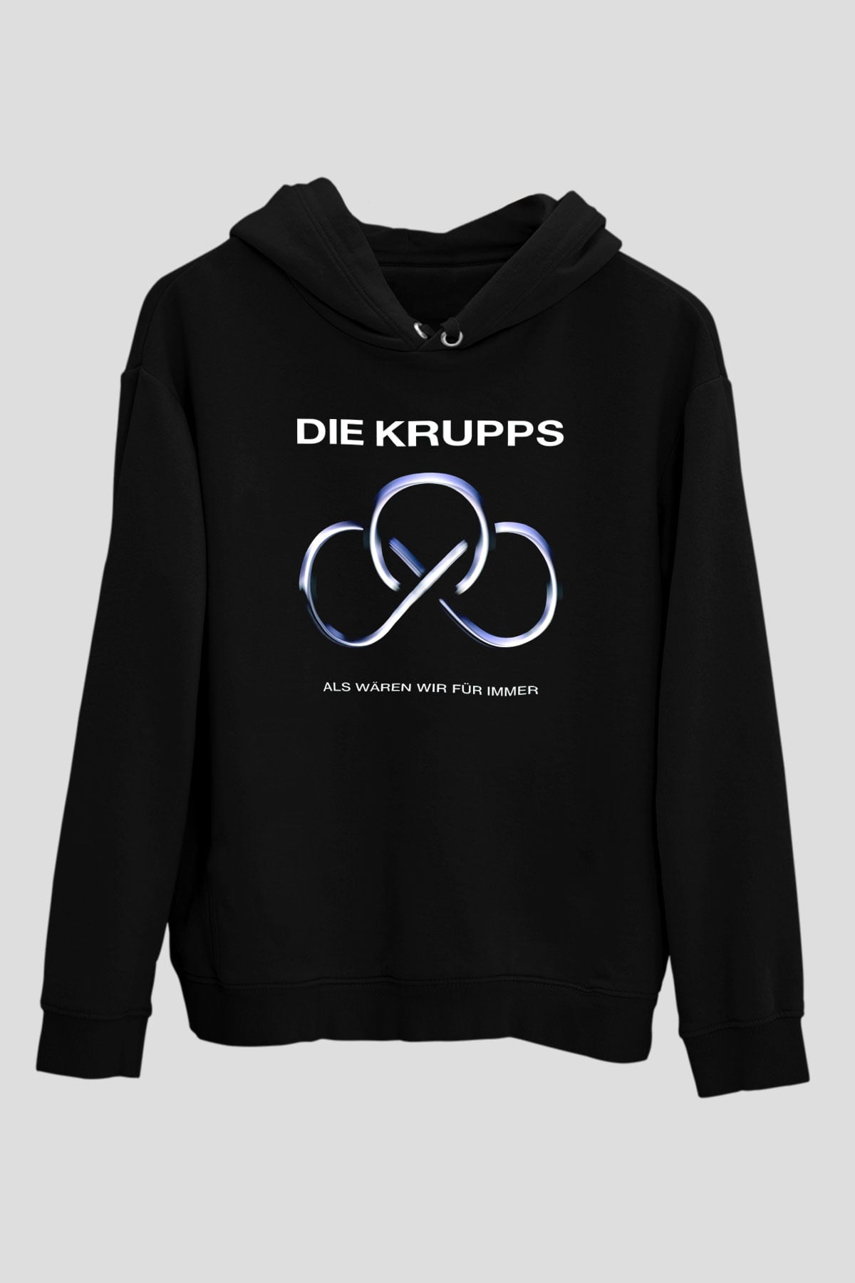 Die Krupps Siyah Unisex Kapüşonlu Sweatshirt