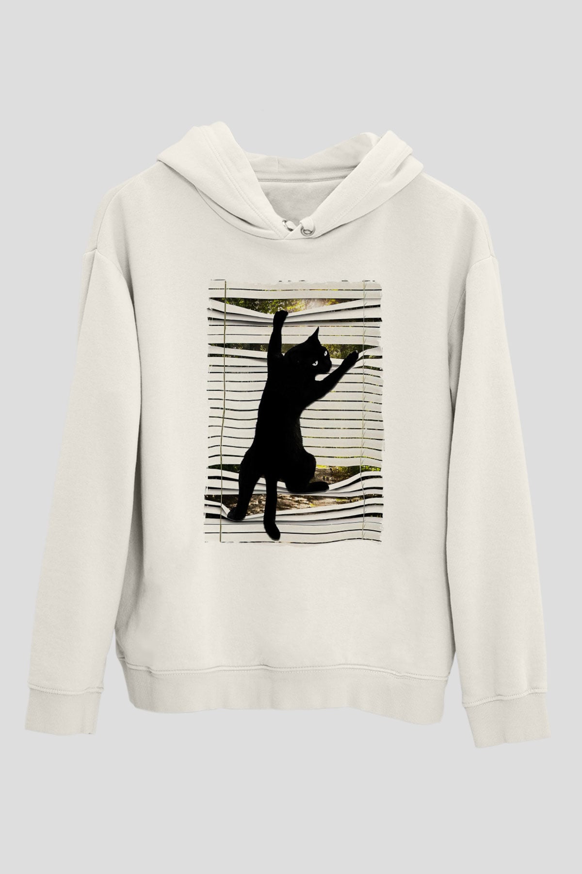 Dikizci Siyah Kedi Unisex Hoodie