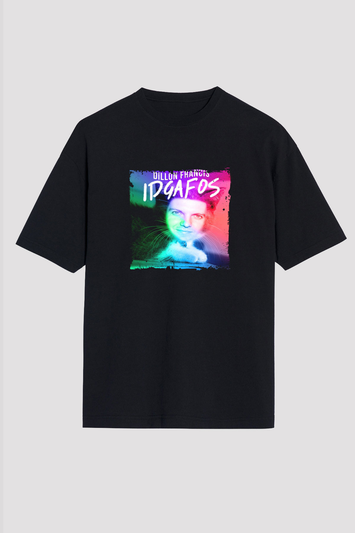 Dillon Francis Baskılı Unisex Oversize Siyah Tişört