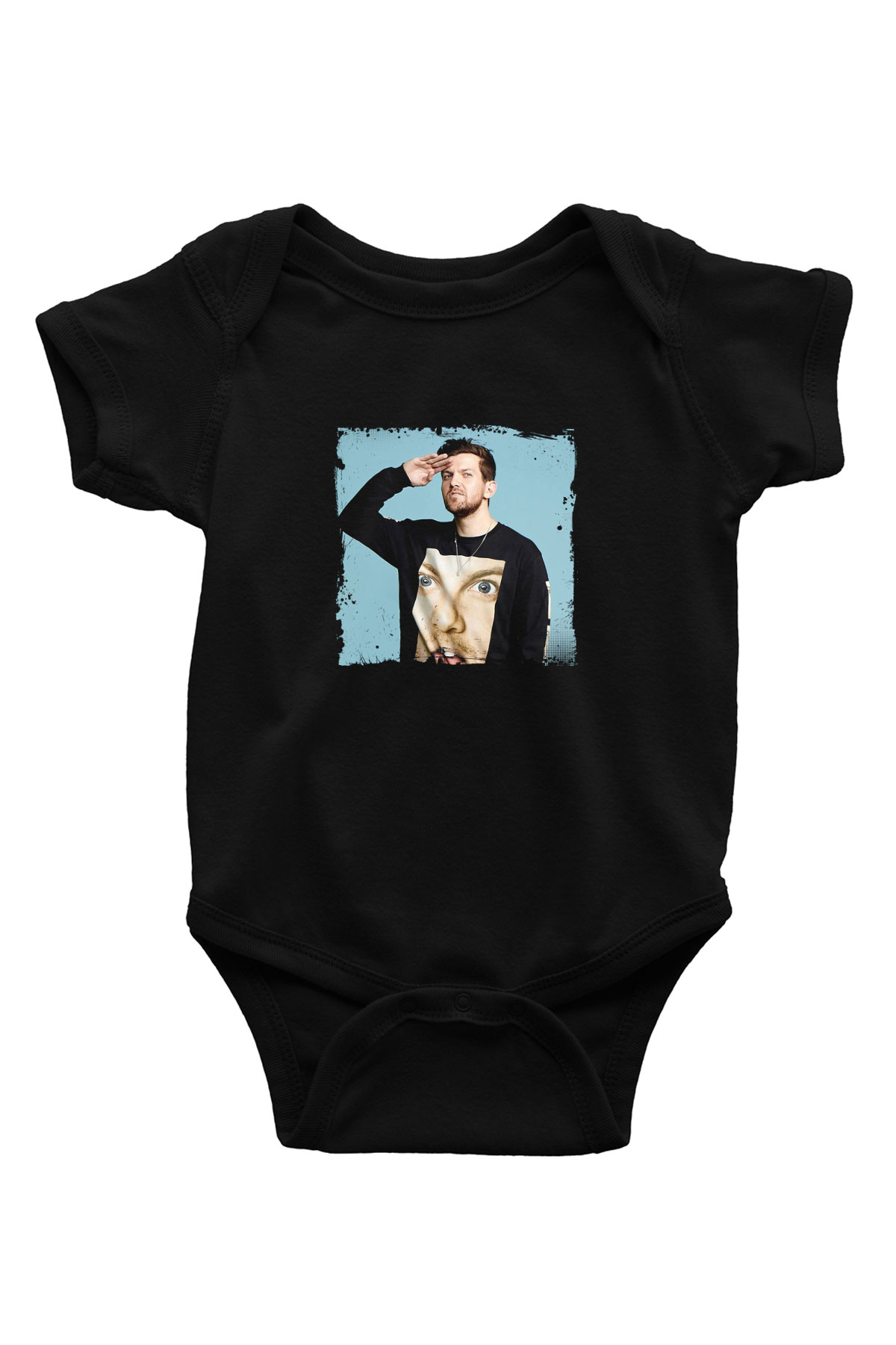 Dillon Francis Baskılı Unisex Siyah Bebek Body - Zıbın