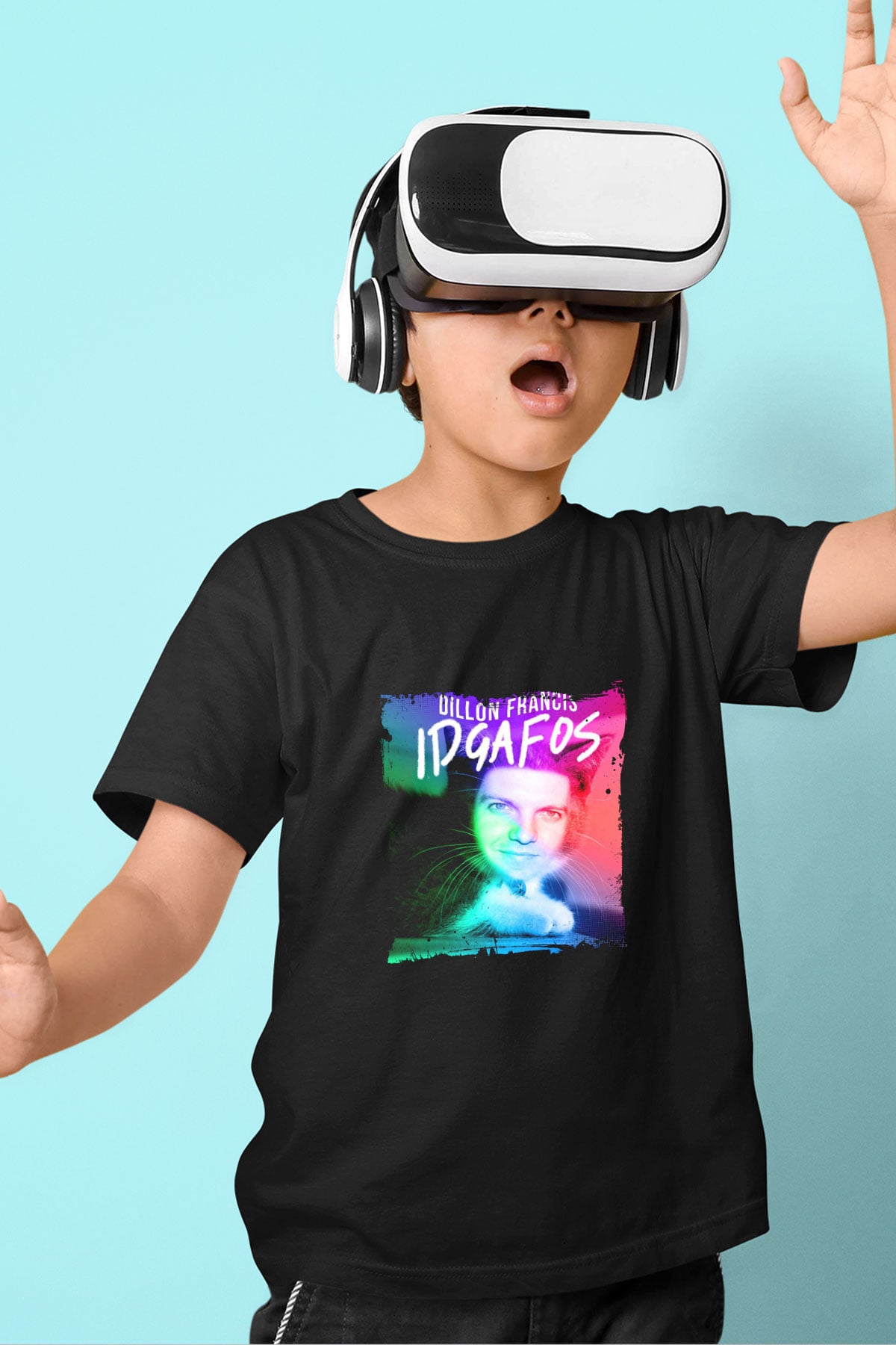 Dillon Francis Baskılı Unisex Siyah Çocuk Tişört
